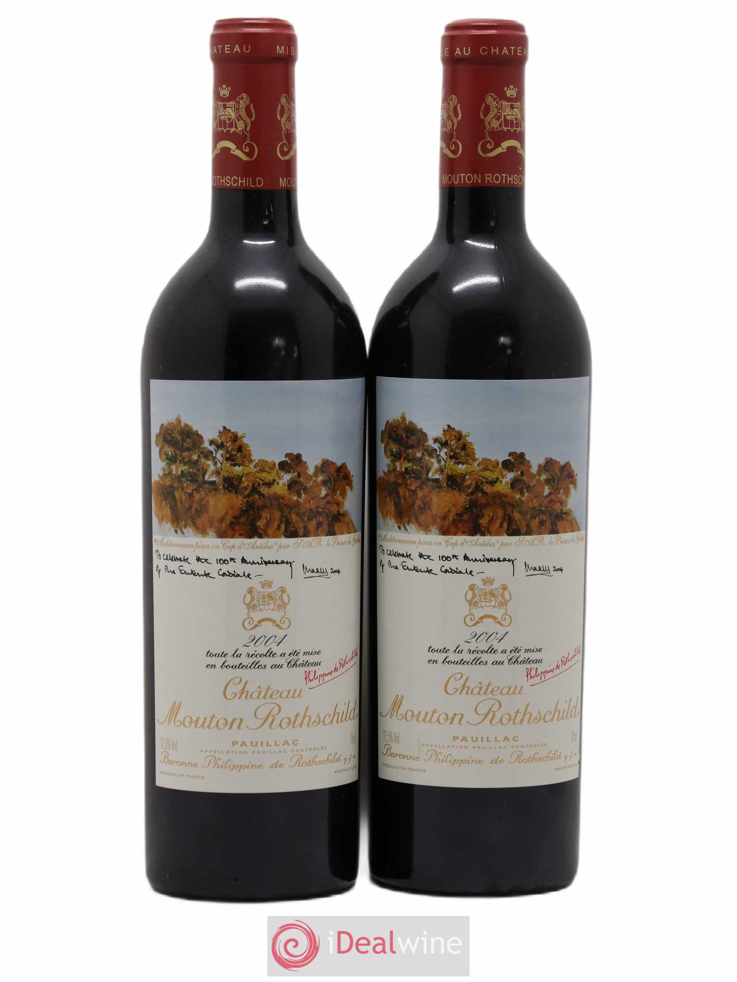 Château Mouton Rothschild 1er Grand Cru Classé 2004 - Lot de 2 bouteilles - 0