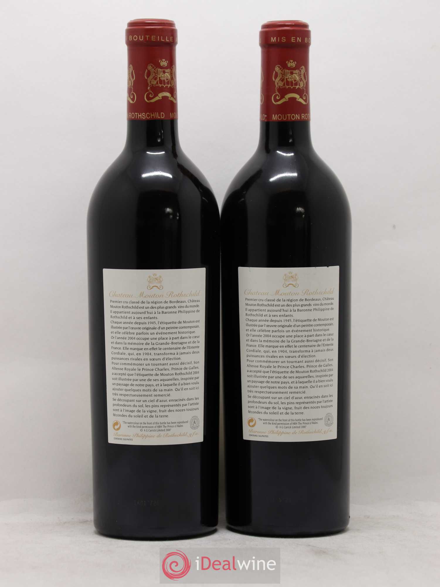 Château Mouton Rothschild 1er Grand Cru Classé 2004 - Lot de 2 bouteilles - 1