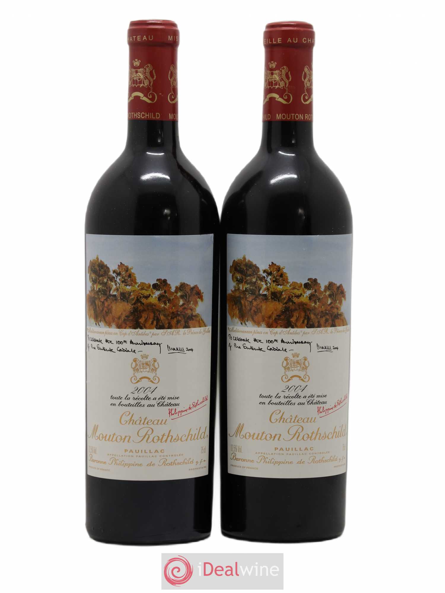 Château Mouton Rothschild 1er Grand Cru Classé 2004 - Lot de 2 bouteilles - 0