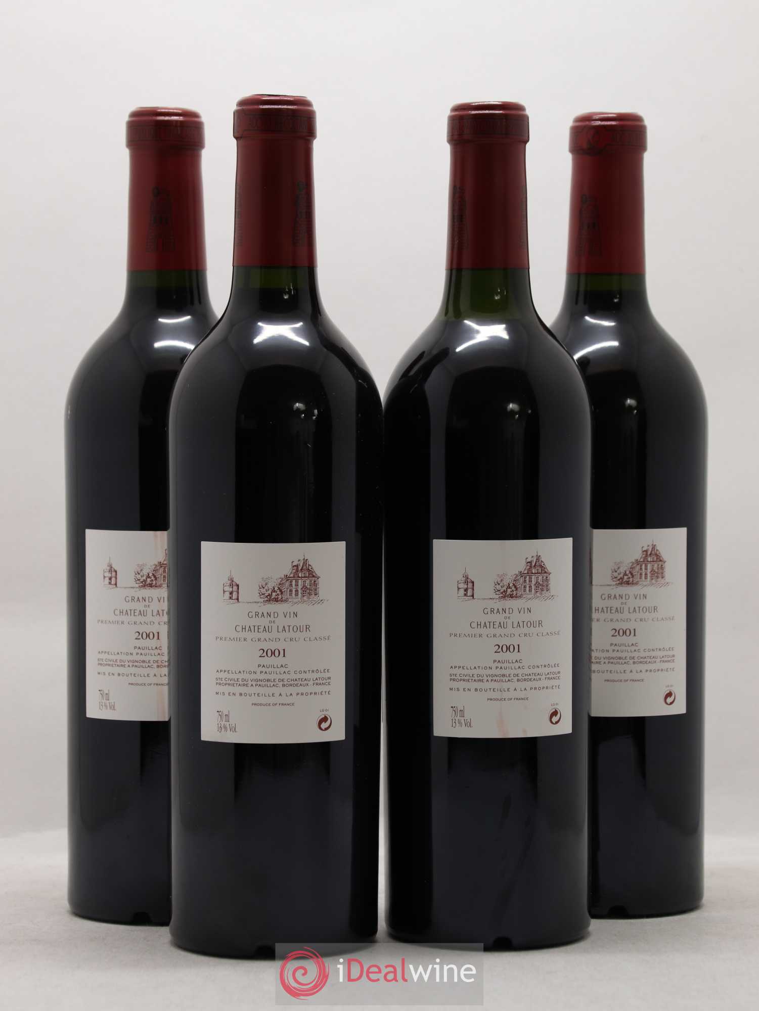 Château Latour 1er Grand Cru Classé 2001 - Lot de 4 bouteilles - 1