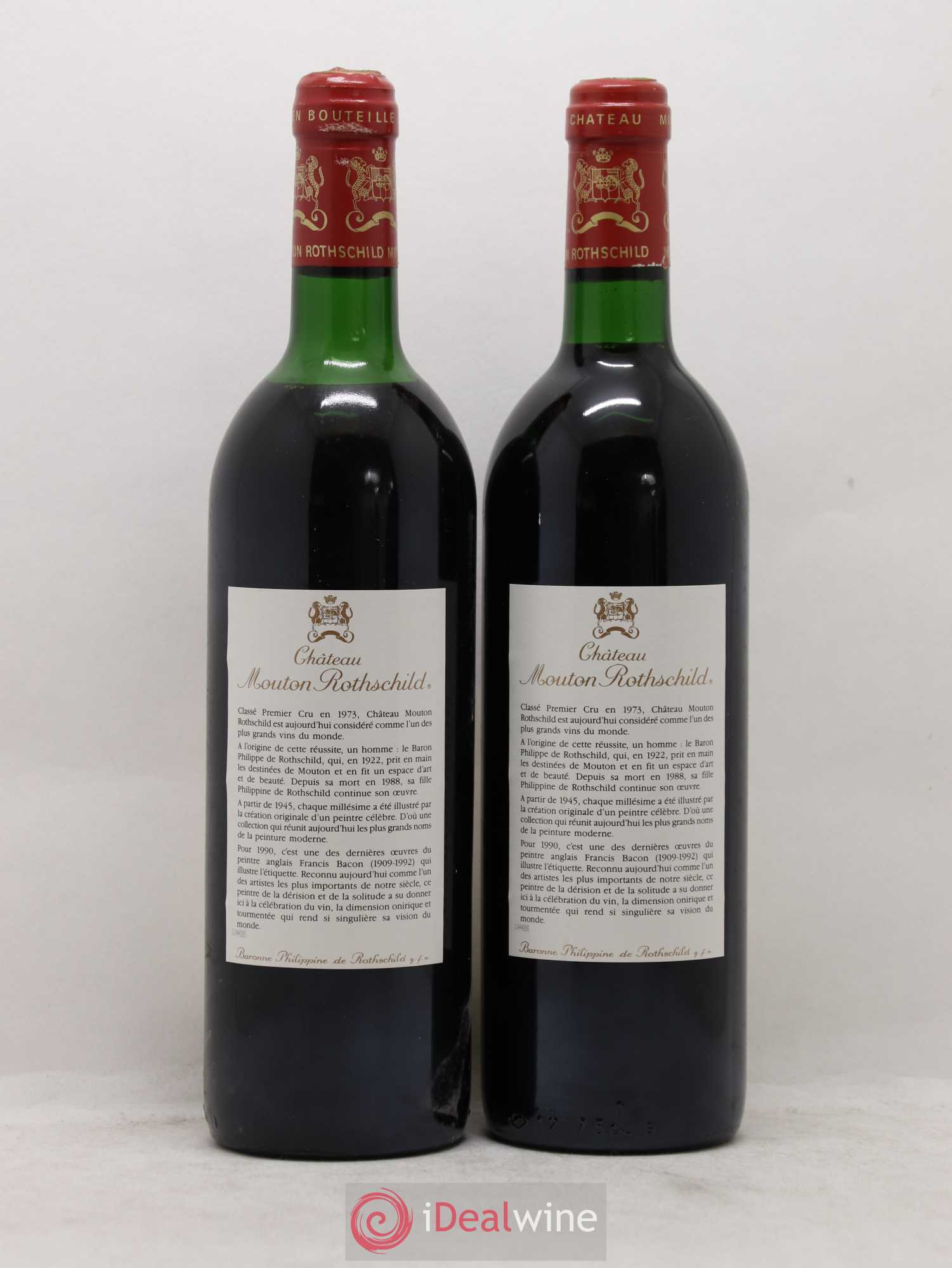 Château Mouton Rothschild 1er Grand Cru Classé 1990 - Lot de 2 bouteilles - 1