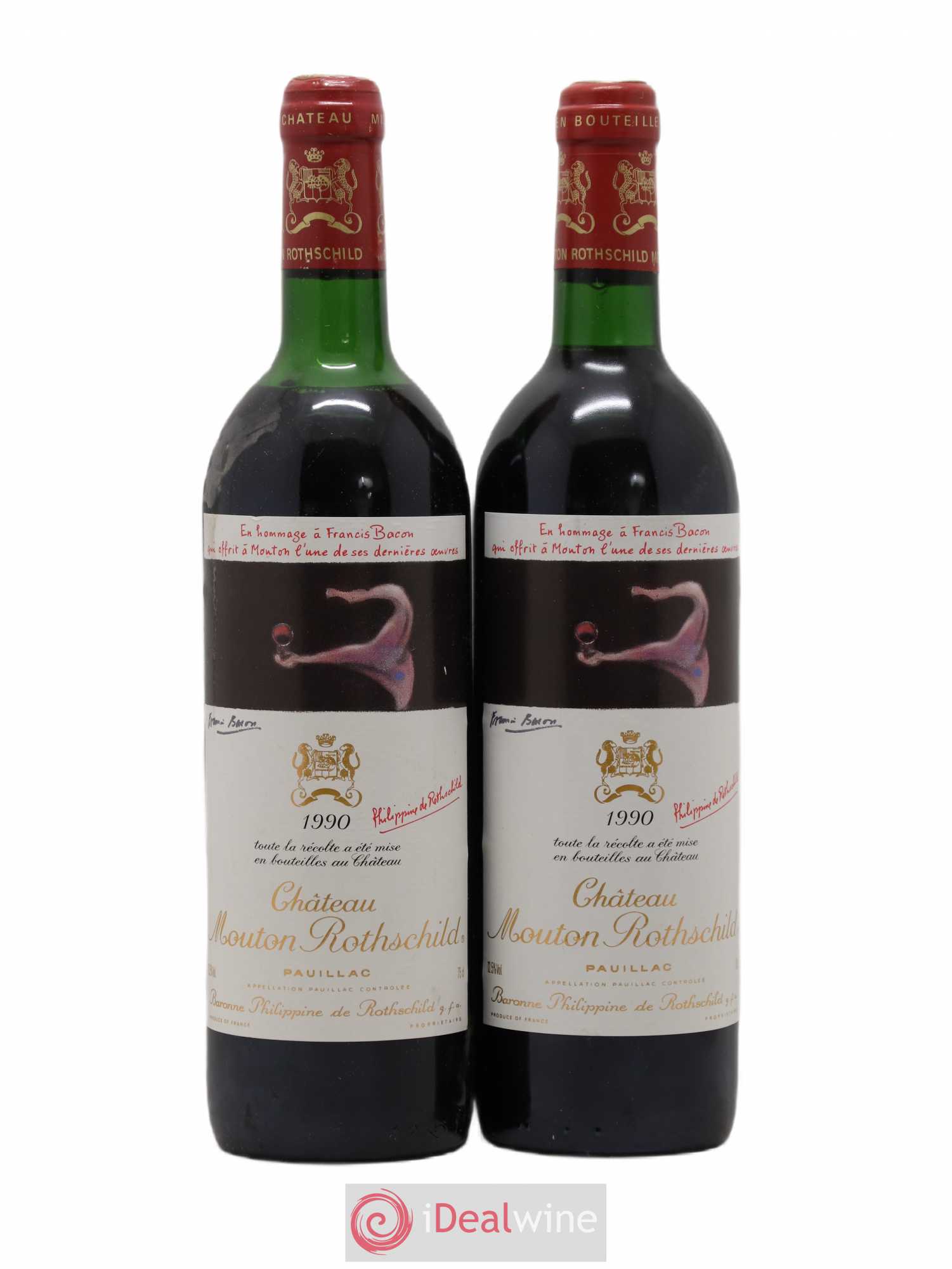 Château Mouton Rothschild 1er Grand Cru Classé 1990 - Lot de 2 bouteilles - 0