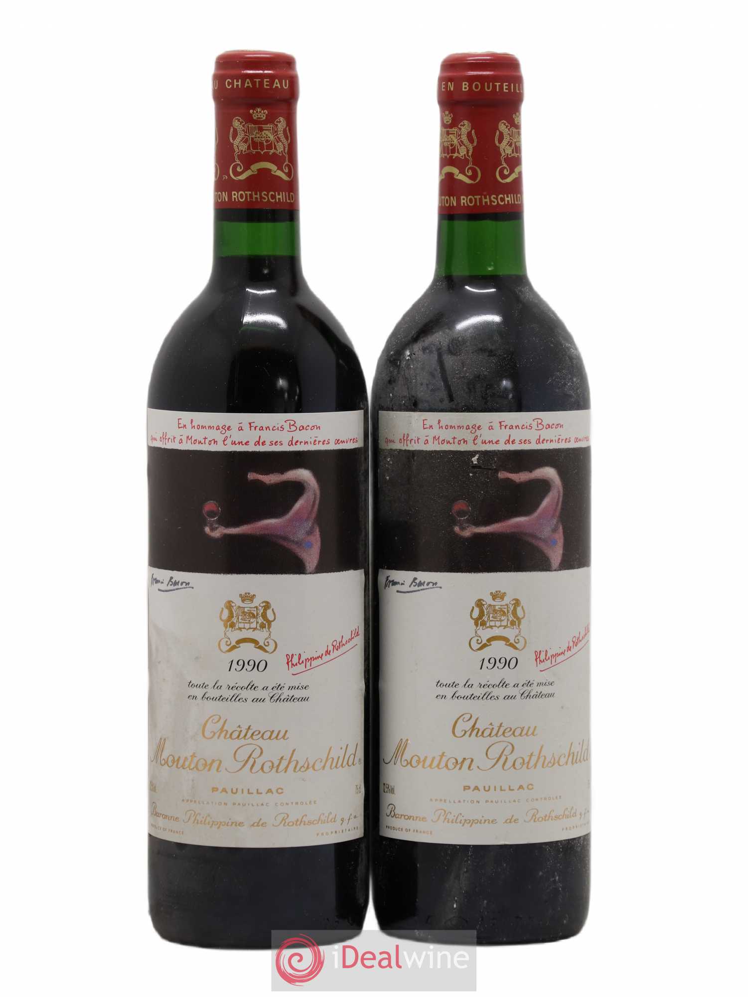 Château Mouton Rothschild 1er Grand Cru Classé 1990 - Lot de 2 bouteilles - 0