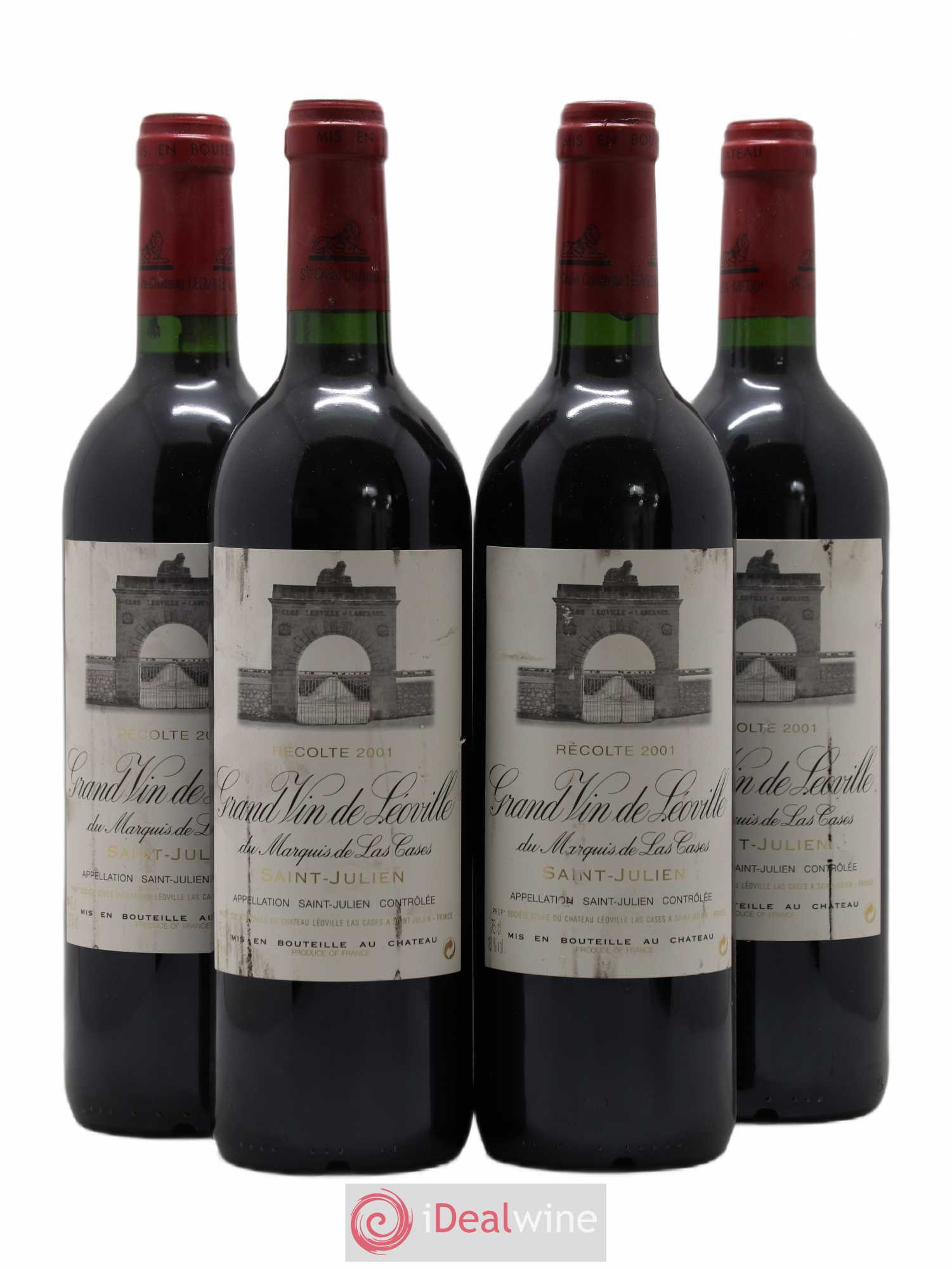 Château Léoville Las Cases 2ème Grand Cru Classé 2001 - Lot de 4 bouteilles - 0