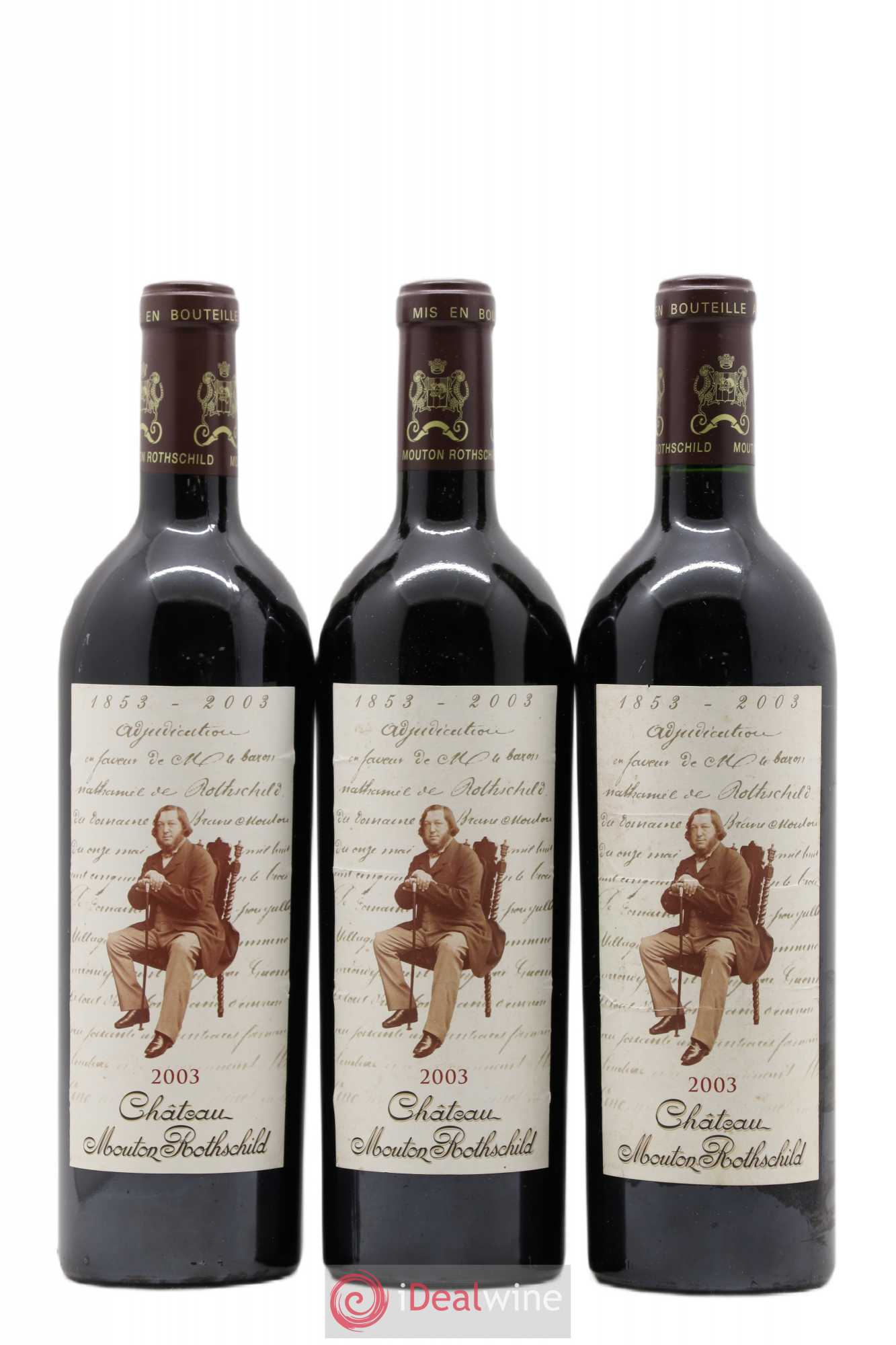 Château Mouton Rothschild 1er Grand Cru Classé 2003 - Lot de 3 bouteilles - 0