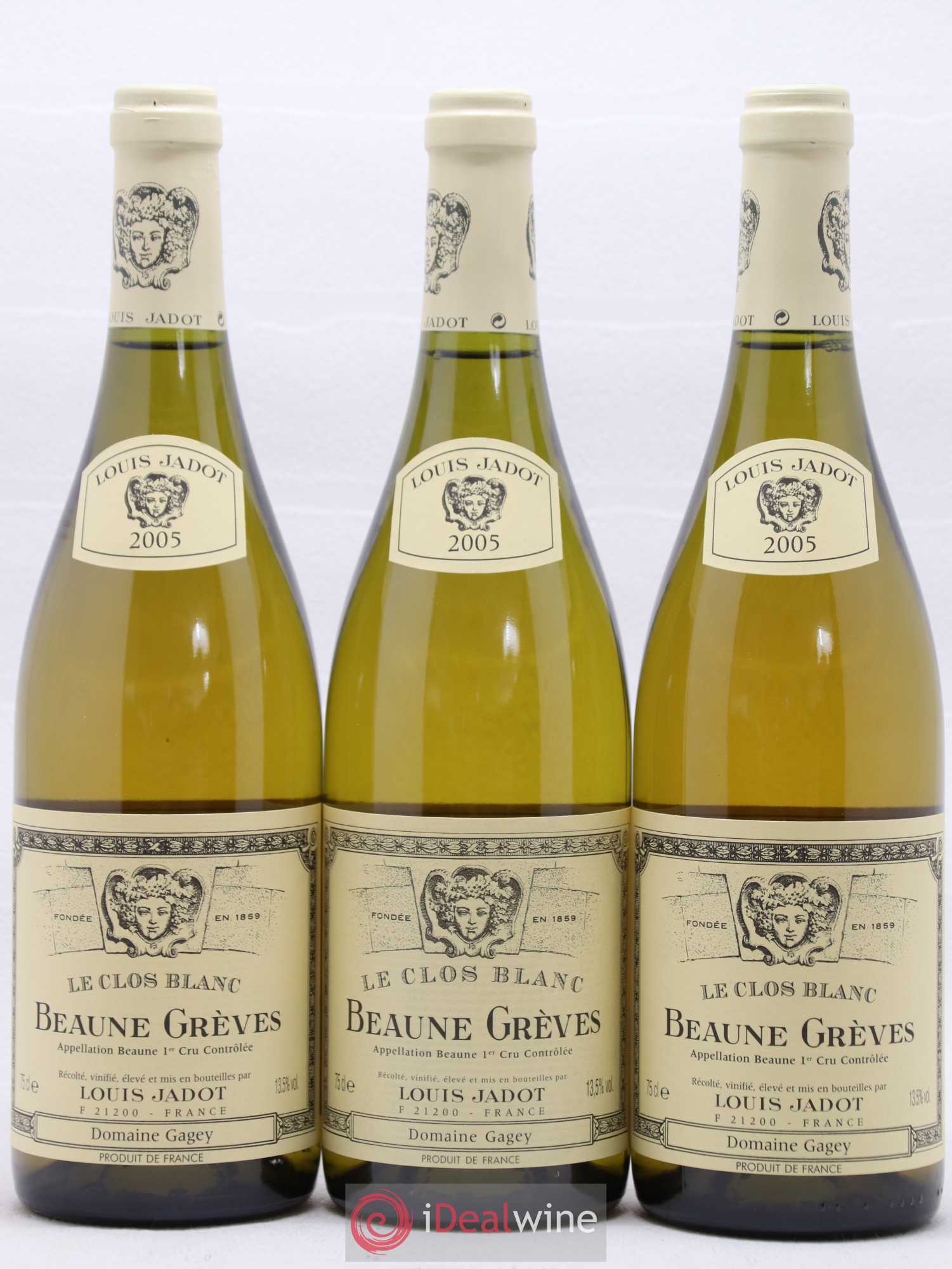 Beaune 1er Cru Grèves Le Clos Blanc Domaine Gagey - Louis Jadot 2005 - Lot de 6 bouteilles - 1