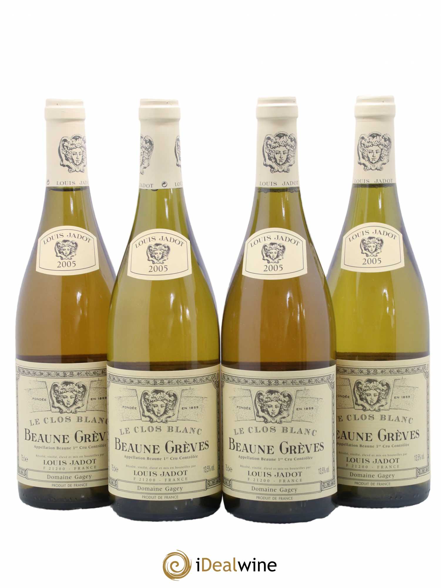 Beaune 1er Cru Grèves Le Clos Blanc Domaine Gagey - Louis Jadot 2005 - Lot de 4 bouteilles - 0