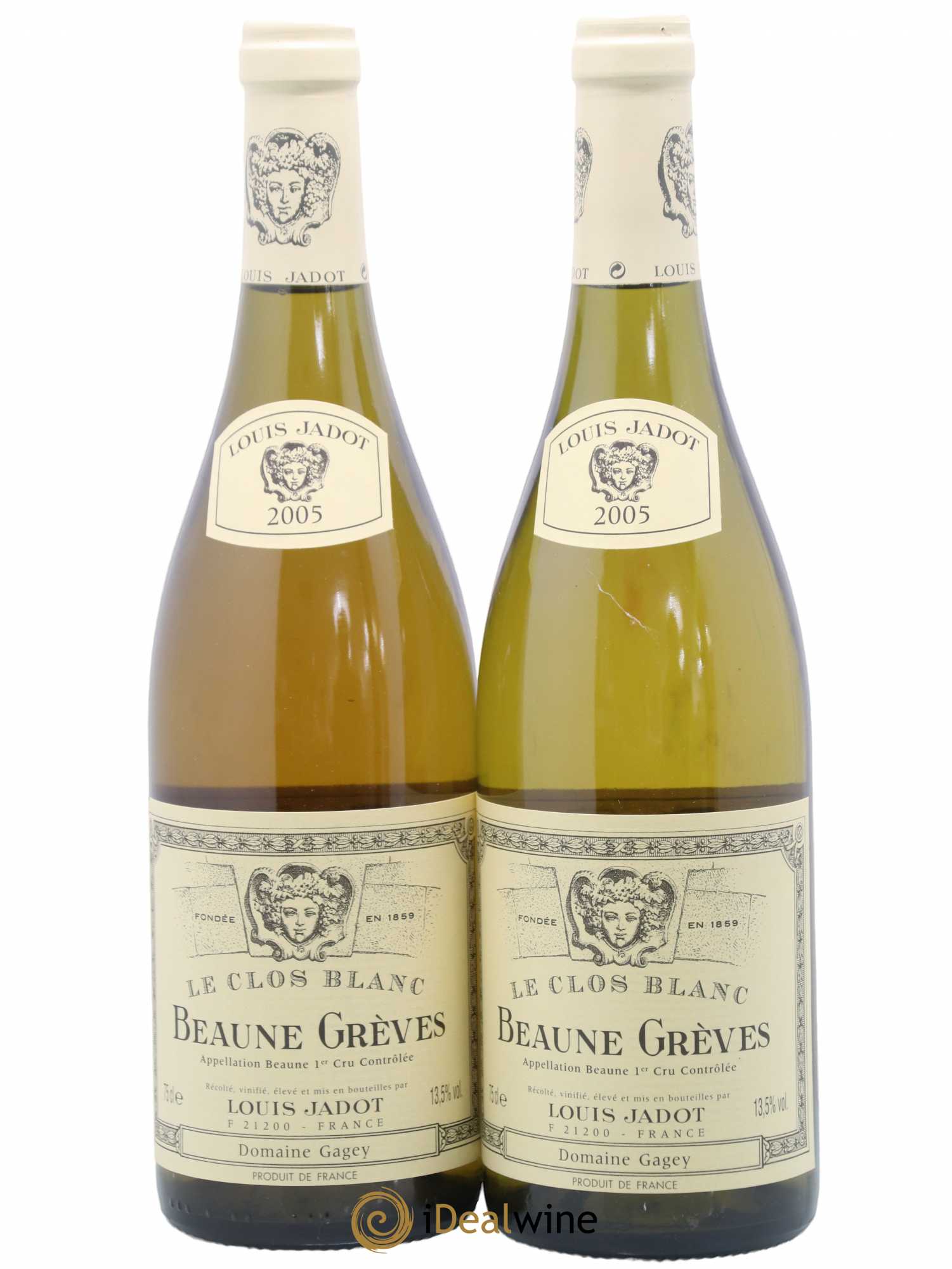 Beaune 1er Cru Grèves Le Clos Blanc Domaine Gagey - Louis Jadot 2005 - Lot de 2 bouteilles - 0