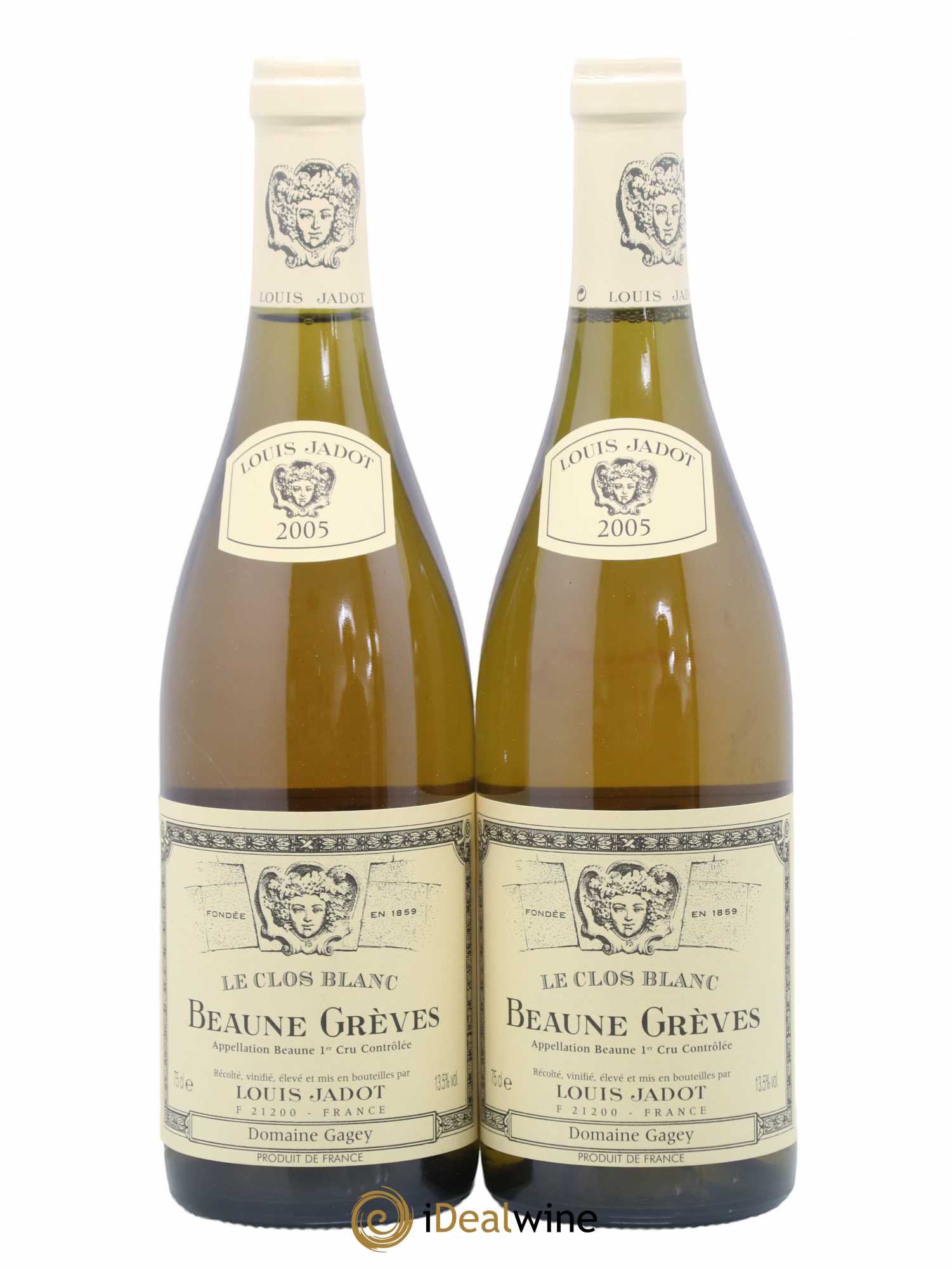 Beaune 1er Cru Grèves Le Clos Blanc Domaine Gagey - Louis Jadot 2005 - Lot de 2 bouteilles - 0