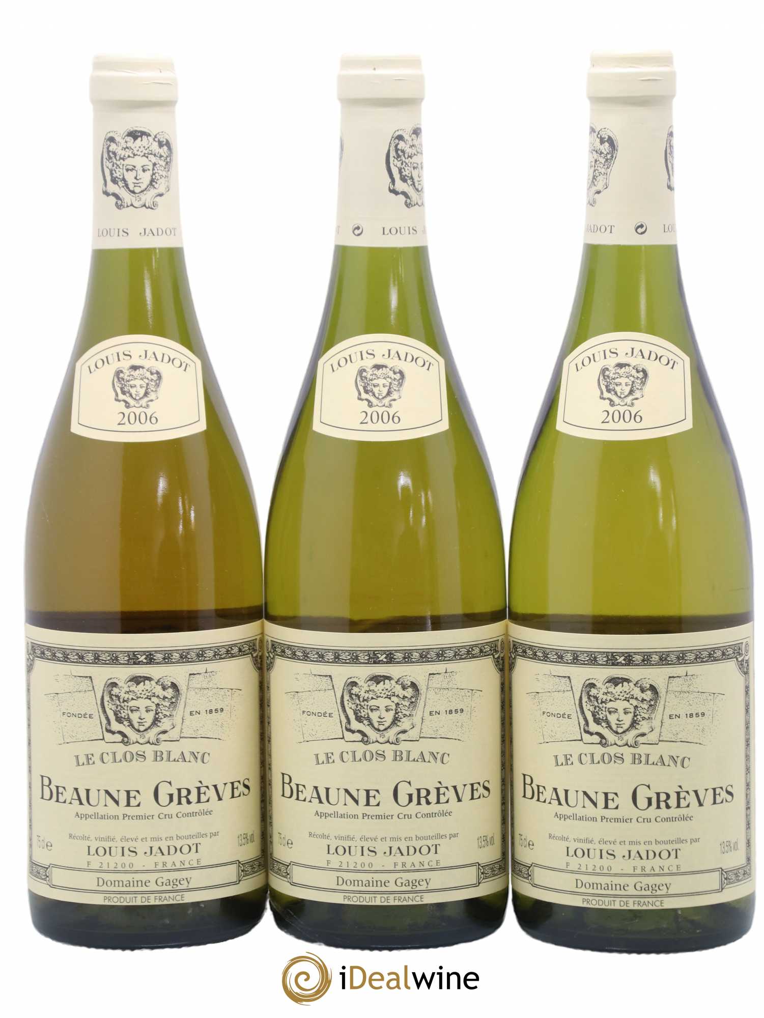 Beaune 1er Cru Grèves Le Clos Blanc Domaine Gagey - Louis Jadot 2006 - Lot de 3 bouteilles - 0