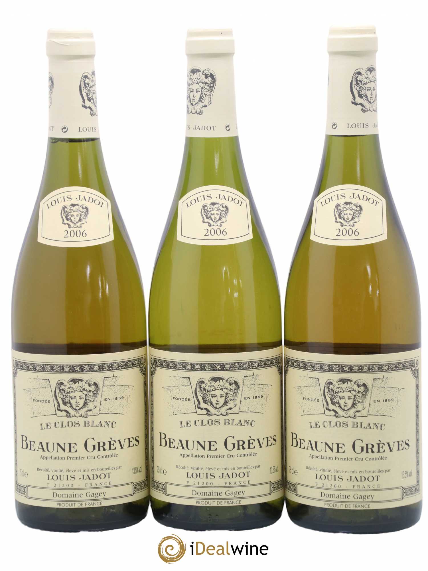 Beaune 1er Cru Grèves Le Clos Blanc Domaine Gagey - Louis Jadot 2006 - Lot de 3 bouteilles - 0