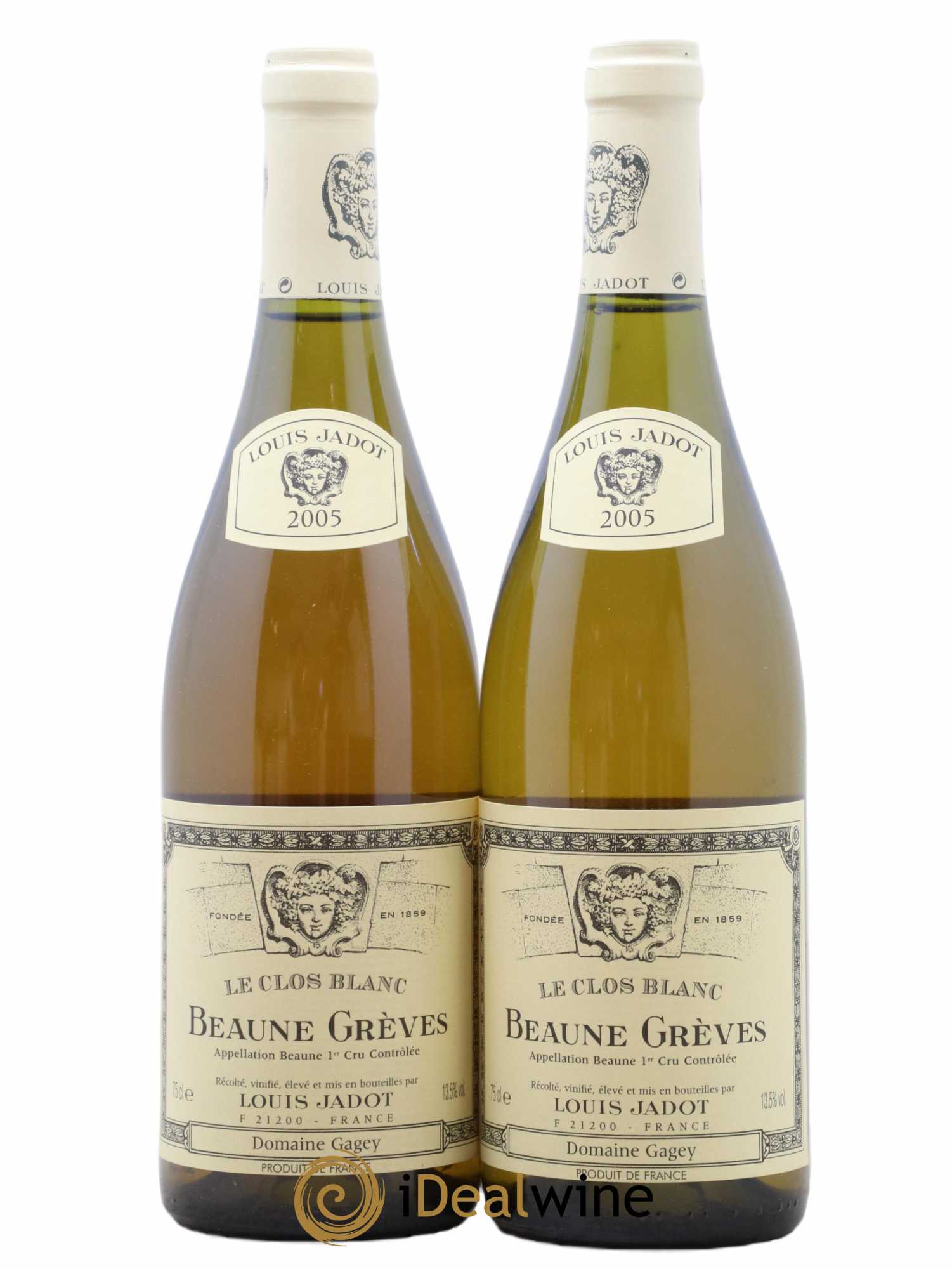 Beaune 1er Cru Grèves Le Clos Blanc Domaine Gagey - Louis Jadot 2005 - Lot de 2 bouteilles - 0