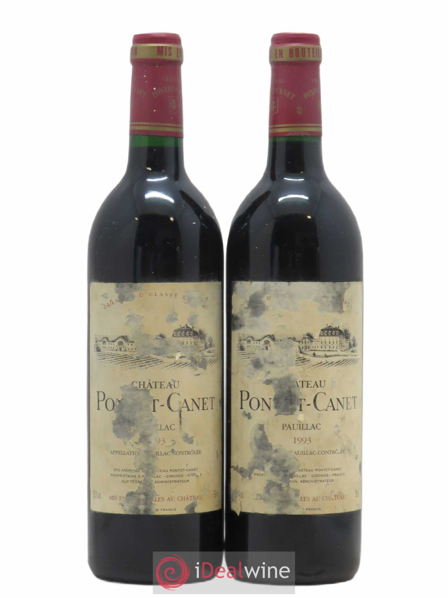 Château Pontet Canet 5ème Grand Cru Classé 1993 - Lot de 2 bouteilles - 0