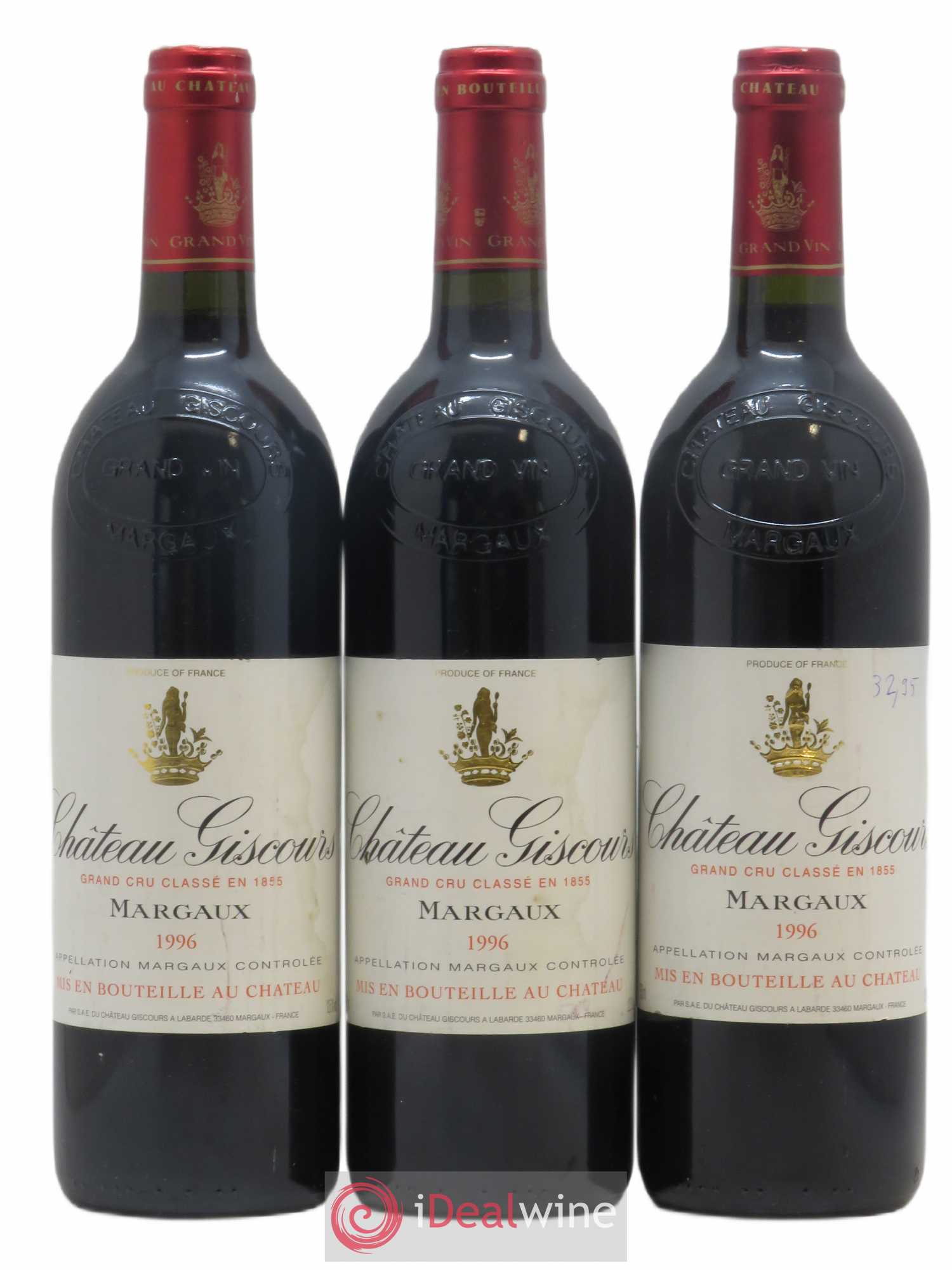 Château Giscours 3ème Grand Cru Classé 1996 - Lot de 3 bouteilles - 0