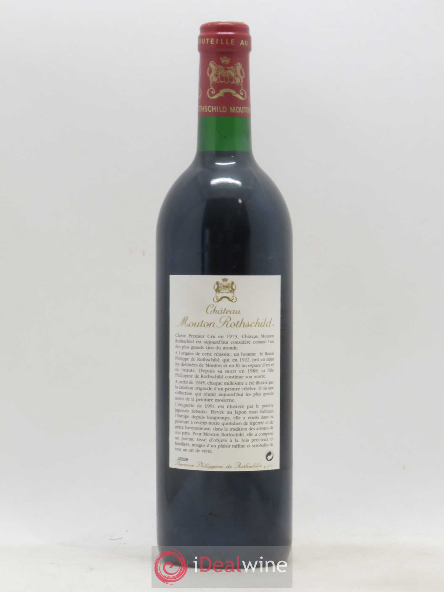 Château Mouton Rothschild 1er Grand Cru Classé 1991 - Lot de 1 bouteille - 1