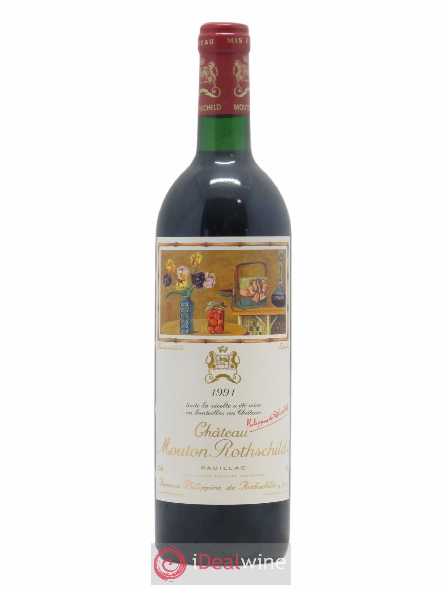 Château Mouton Rothschild 1er Grand Cru Classé 1991 - Lot de 1 bouteille - 0
