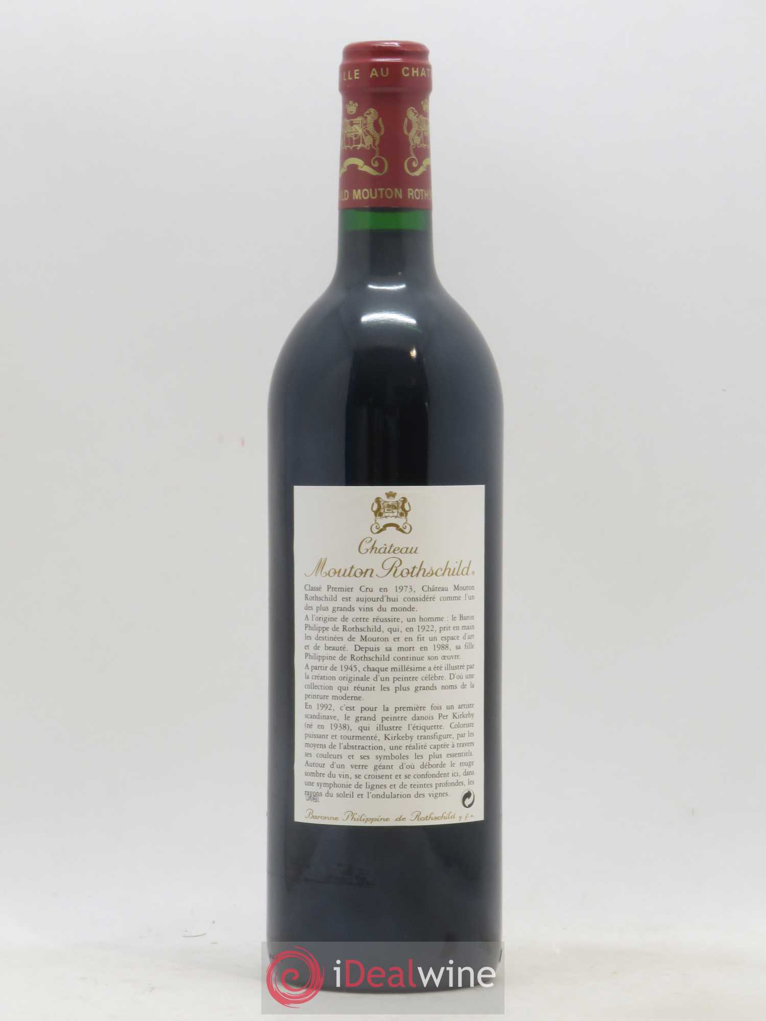 Château Mouton Rothschild 1er Grand Cru Classé 1992 - Lot de 1 bouteille - 1