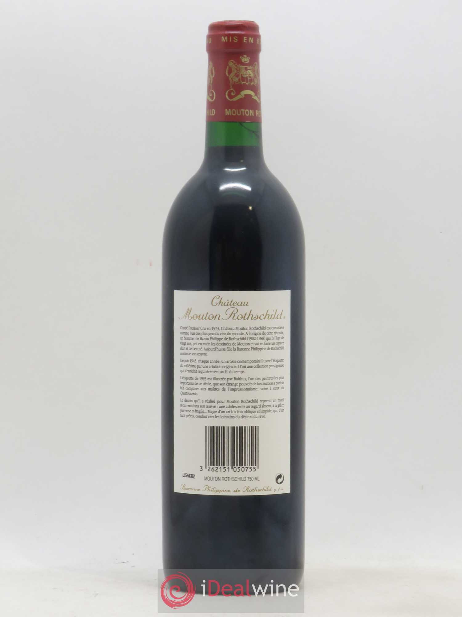 Château Mouton Rothschild 1er Grand Cru Classé 1993 - Lot de 1 bouteille - 1