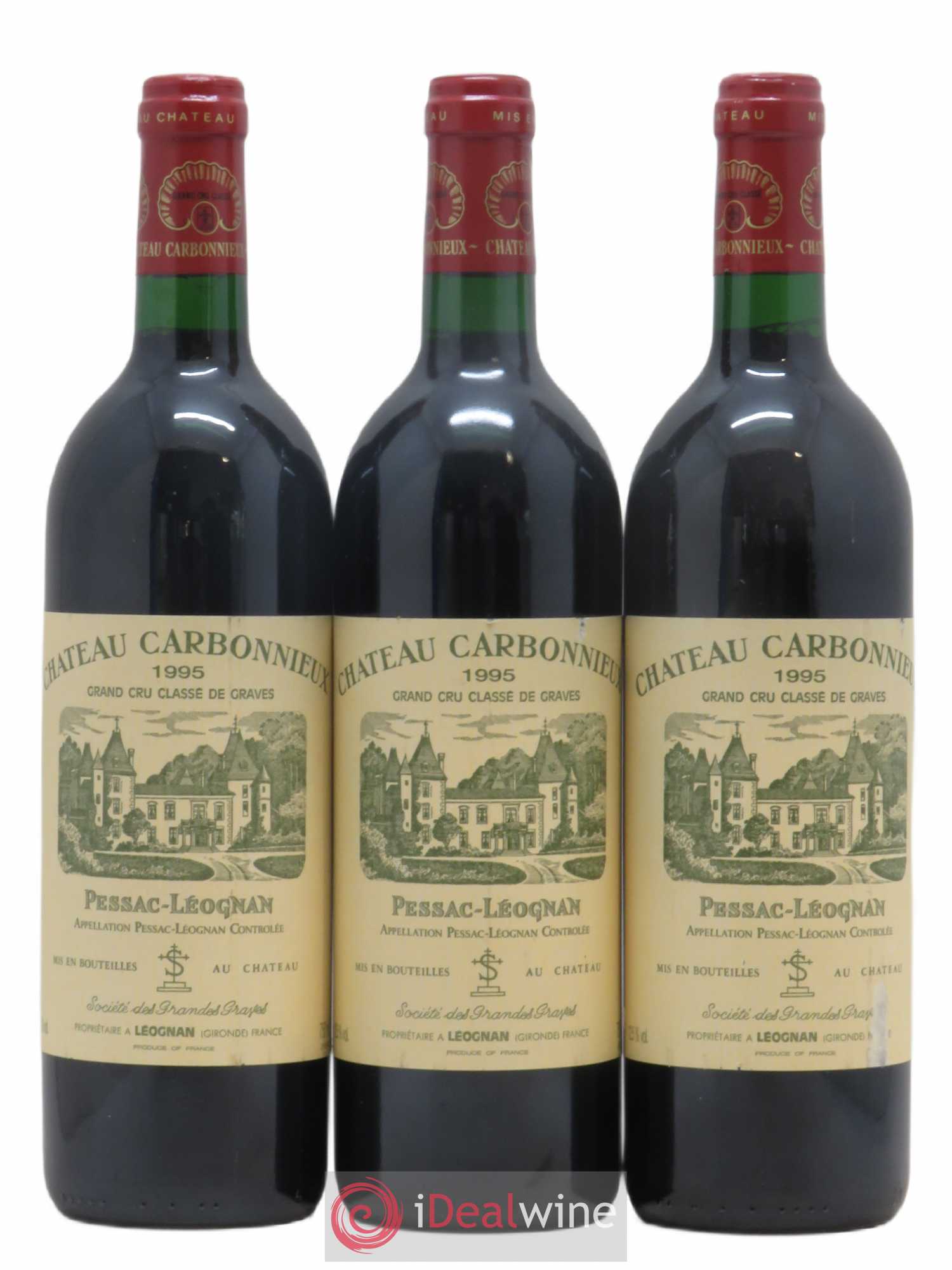Château Carbonnieux Cru Classé de Graves 1995 - Lot de 3 bouteilles - 0
