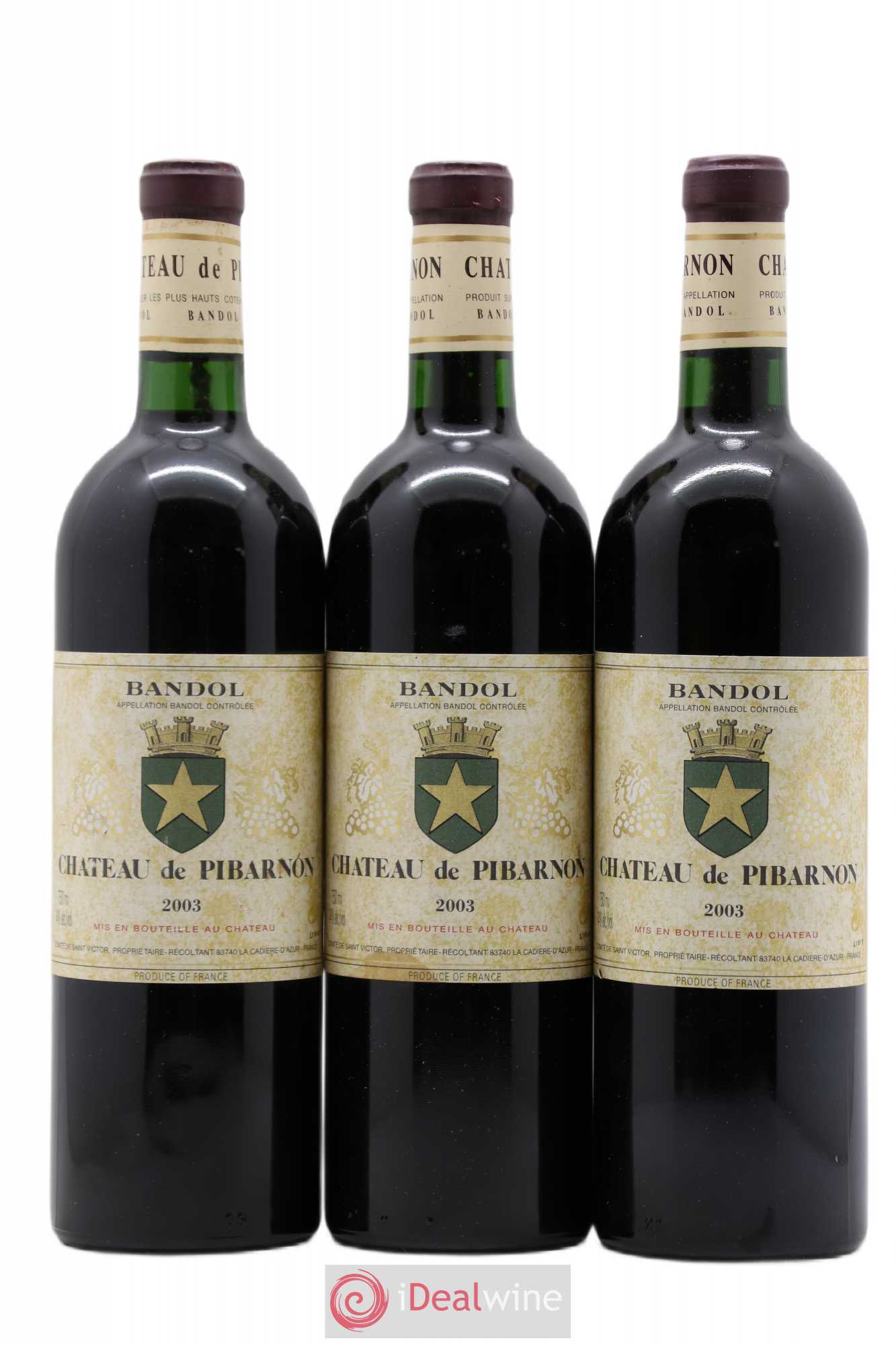 Bandol Château de Pibarnon Comte de Saint-Victor 2003 - Lot de 3 bouteilles - 0