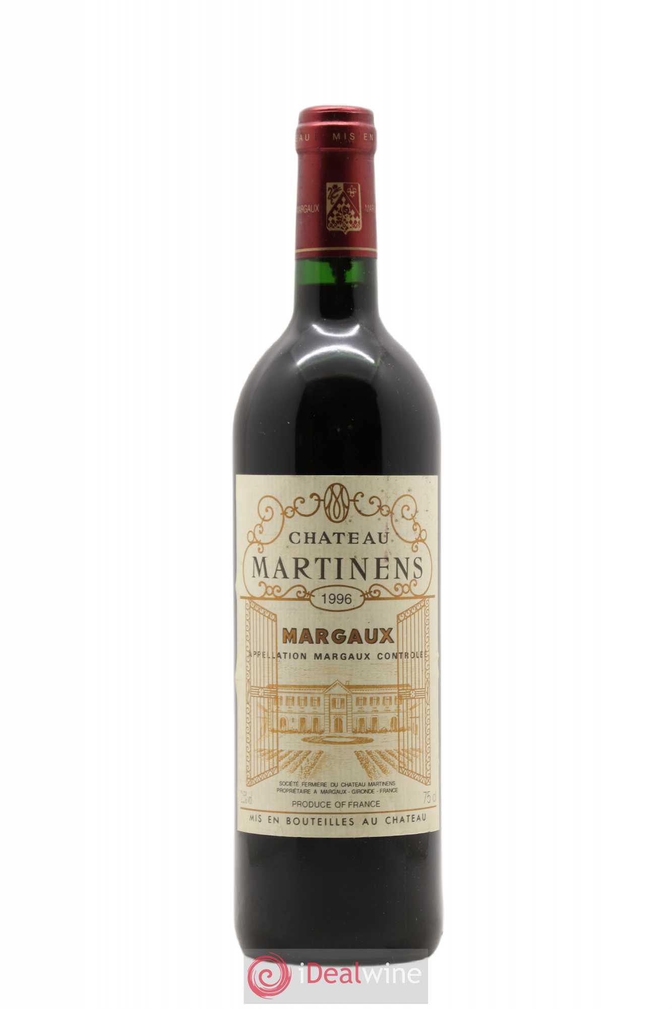 Château Martinens Cru Bourgeois 1996 - Lot de 1 bouteille - 0