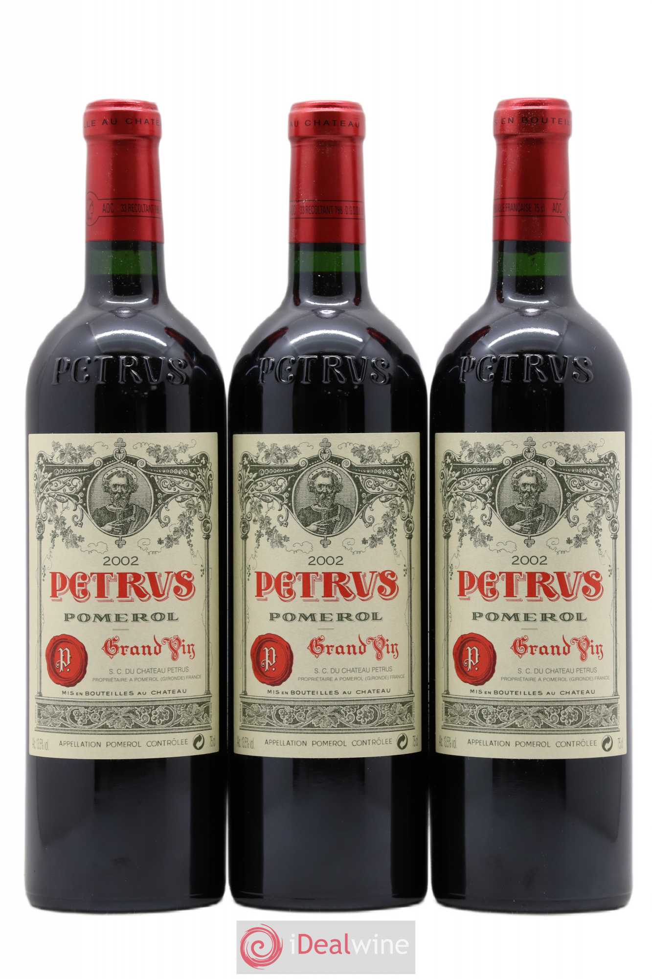 Petrus 2002 - Lot de 3 bouteilles - 0