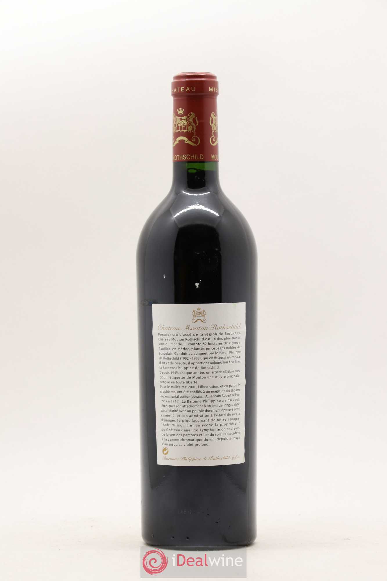 Château Mouton Rothschild 1er Grand Cru Classé 2001 - Lot de 1 bouteille - 1