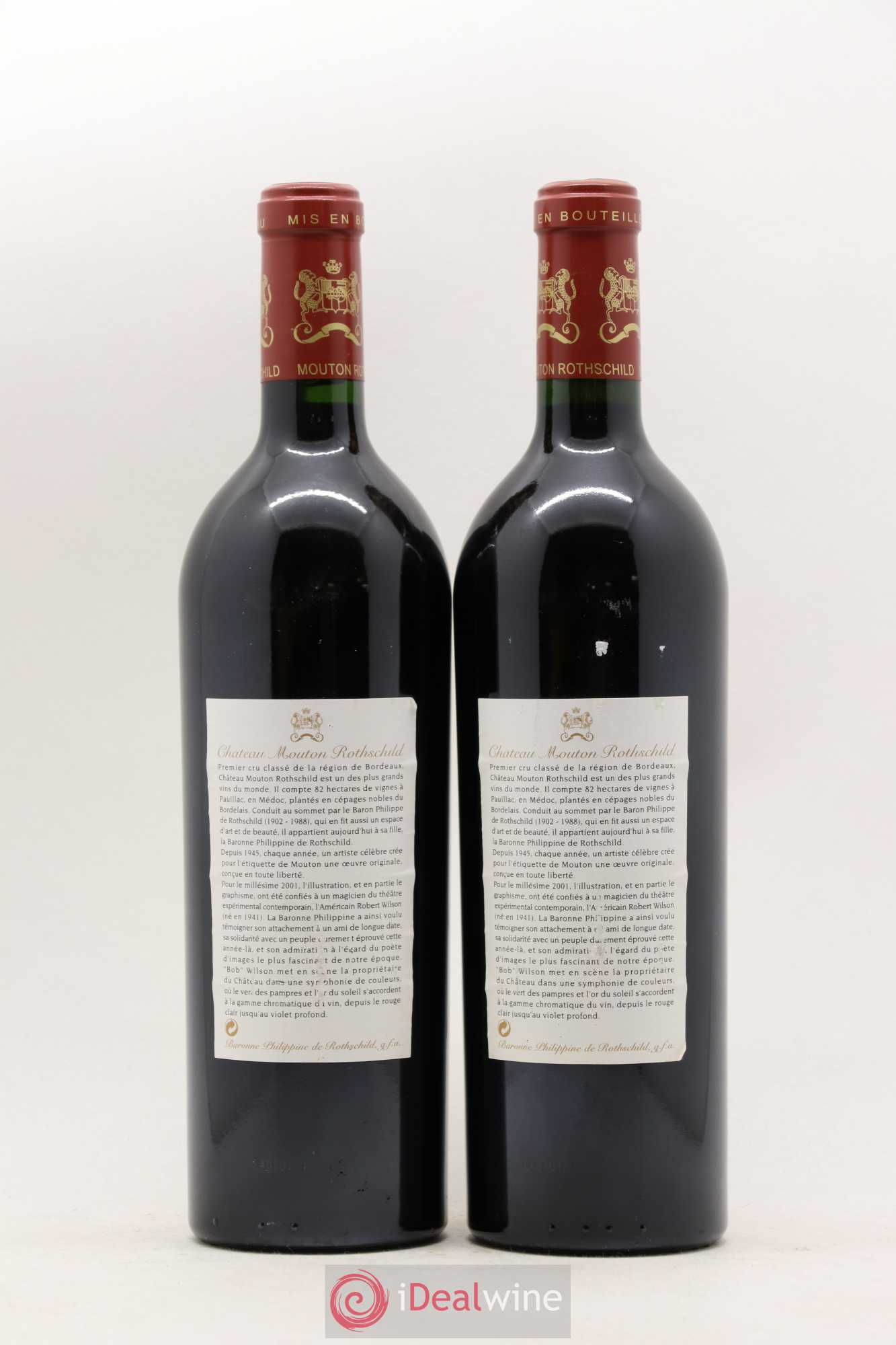 Château Mouton Rothschild 1er Grand Cru Classé 2001 - Lot de 2 bouteilles - 1