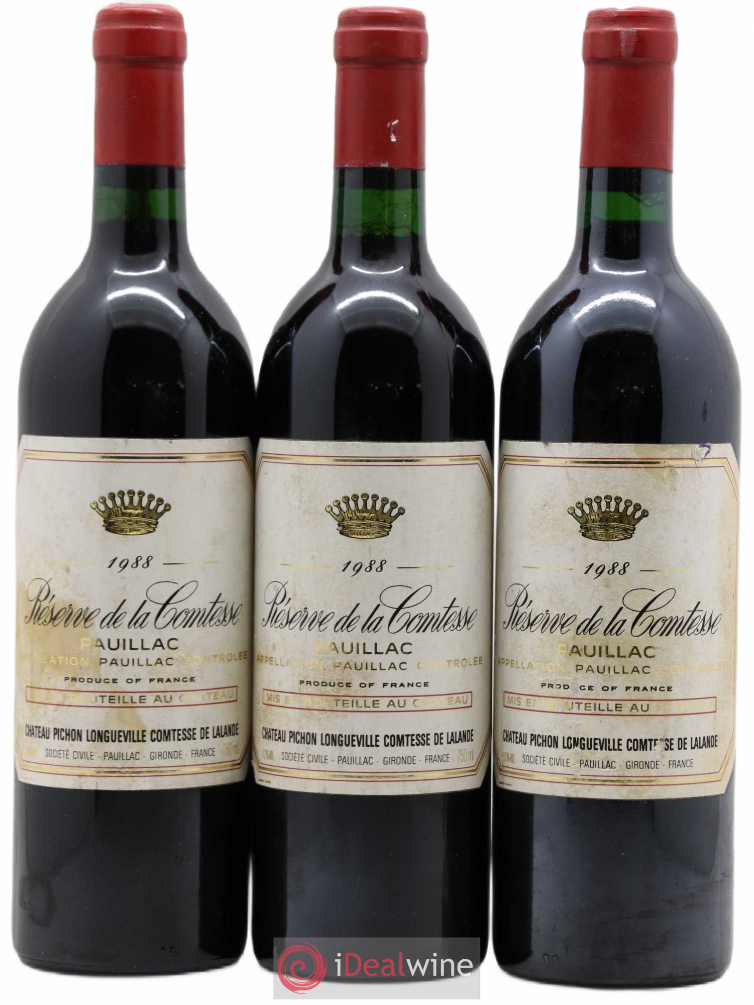 Réserve de la Comtesse Second Vin 1988 - Lot de 3 bouteilles - 0