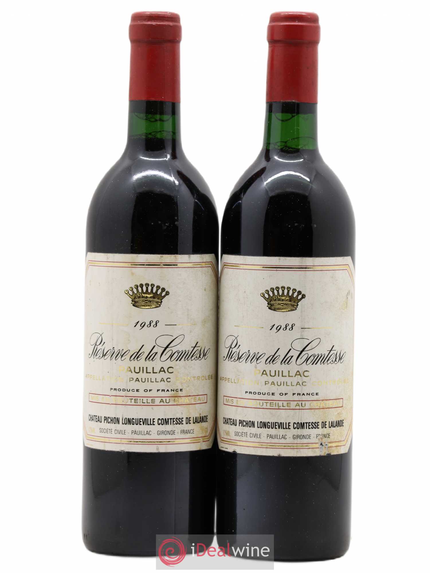 Réserve de la Comtesse Second Vin 1988 - Lot de 2 bouteilles - 0