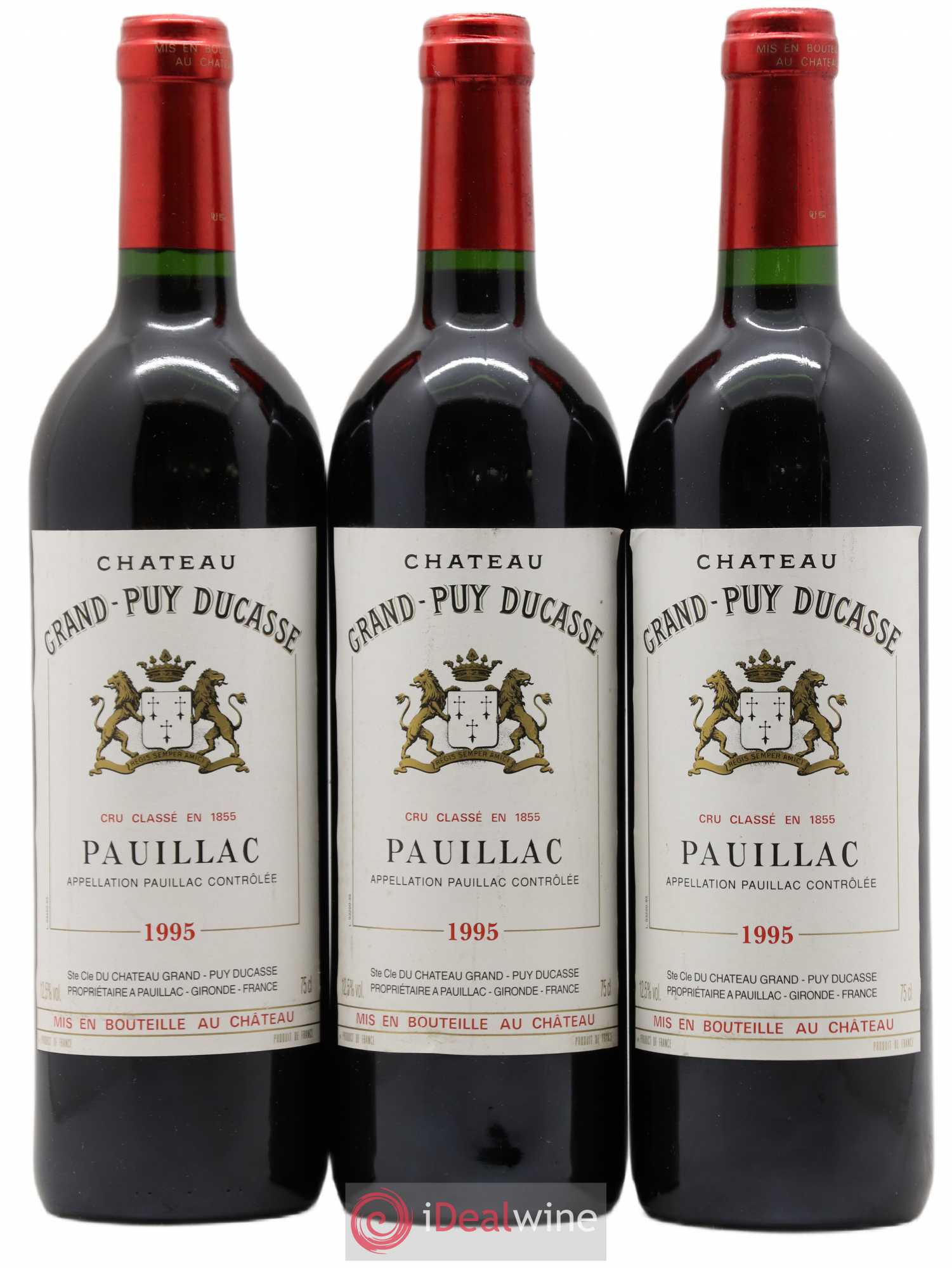 Château Grand Puy Ducasse 5ème Grand Cru Classé 1995 - Lot de 3 bouteilles - 0