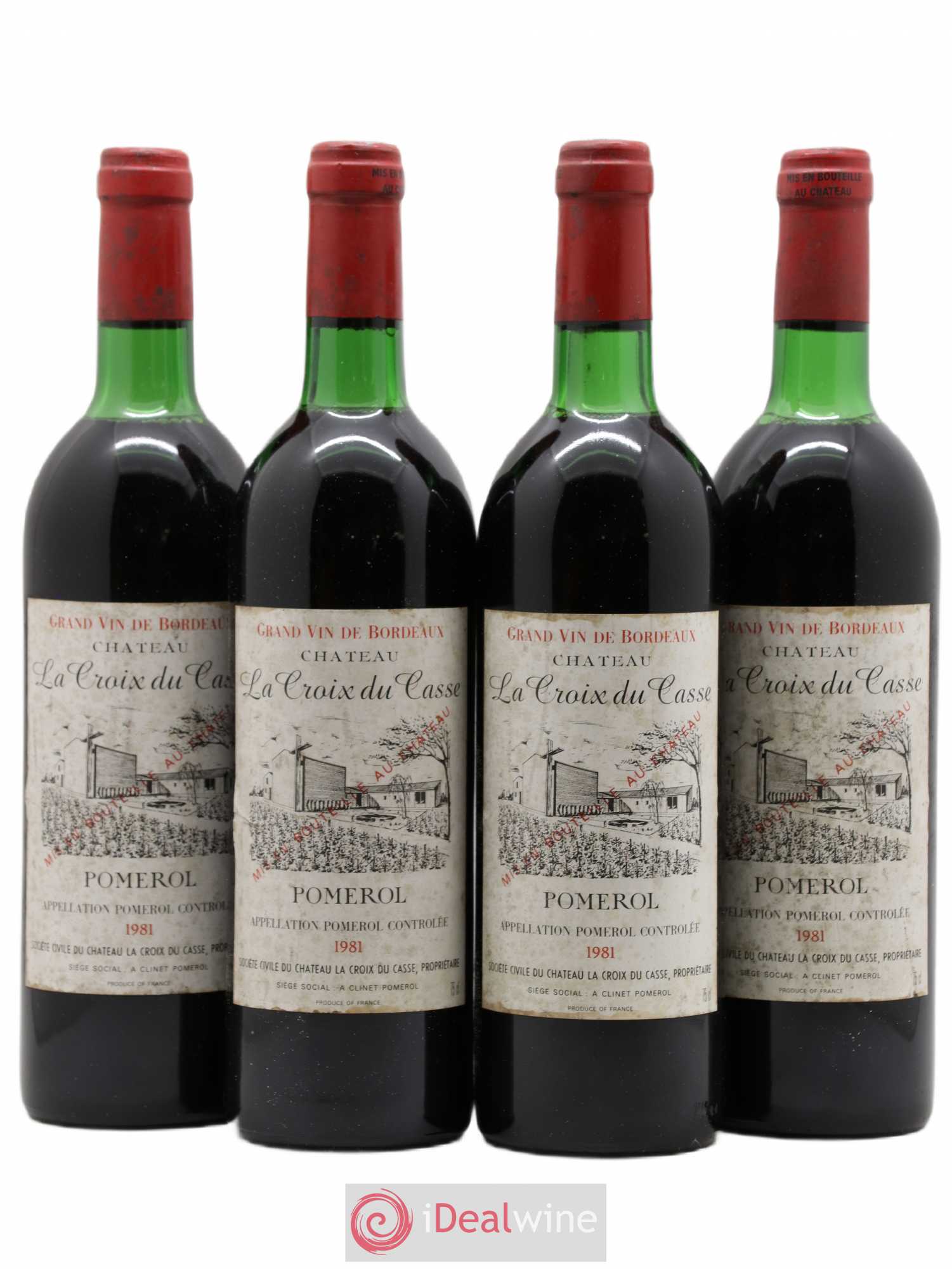 Château la Croix du Casse 1981 - Lot de 4 bouteilles - 0