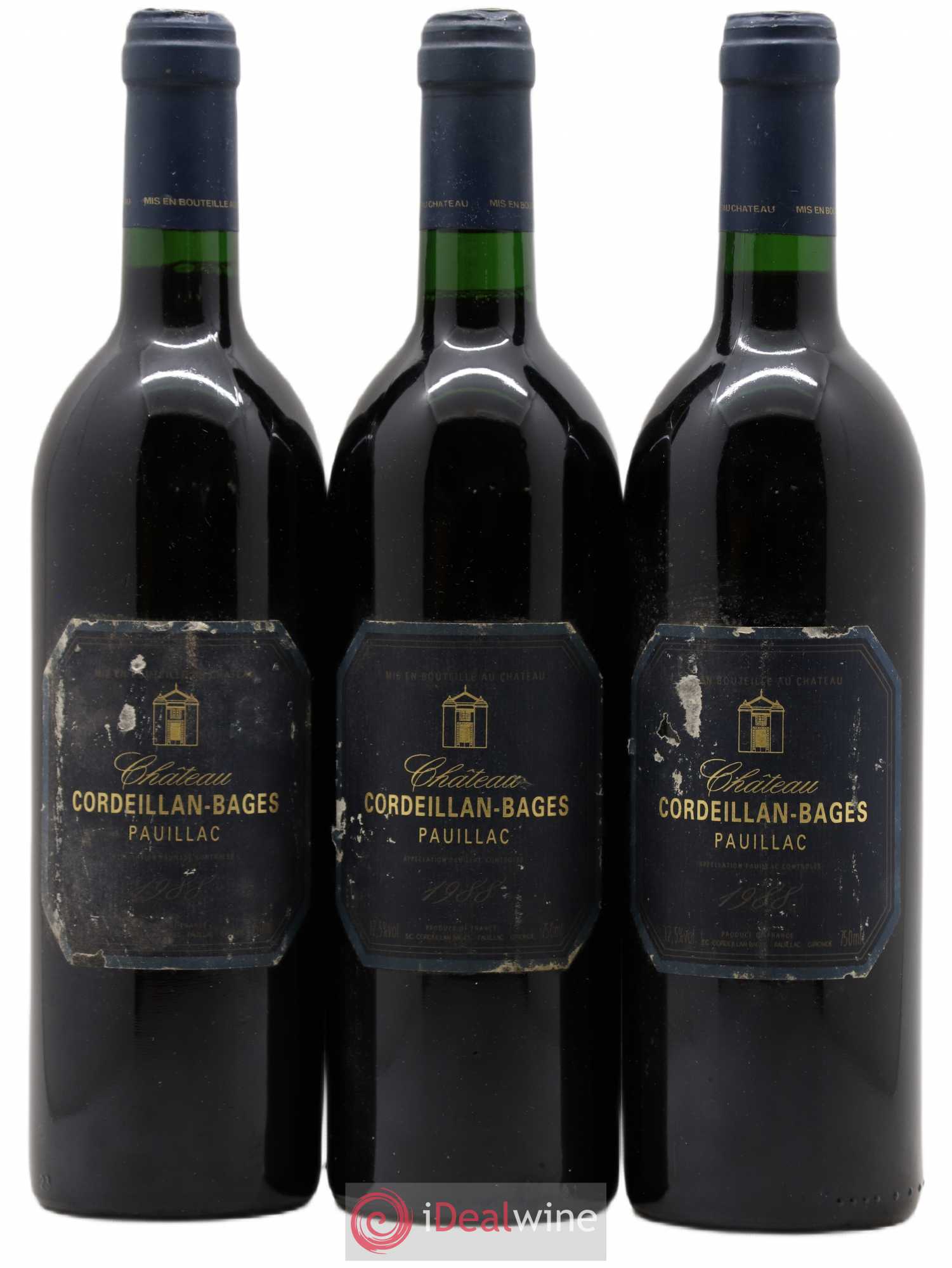 Pauillac Château Cordeillan-Bages 1988 - Posten von 3 Flaschen - 0