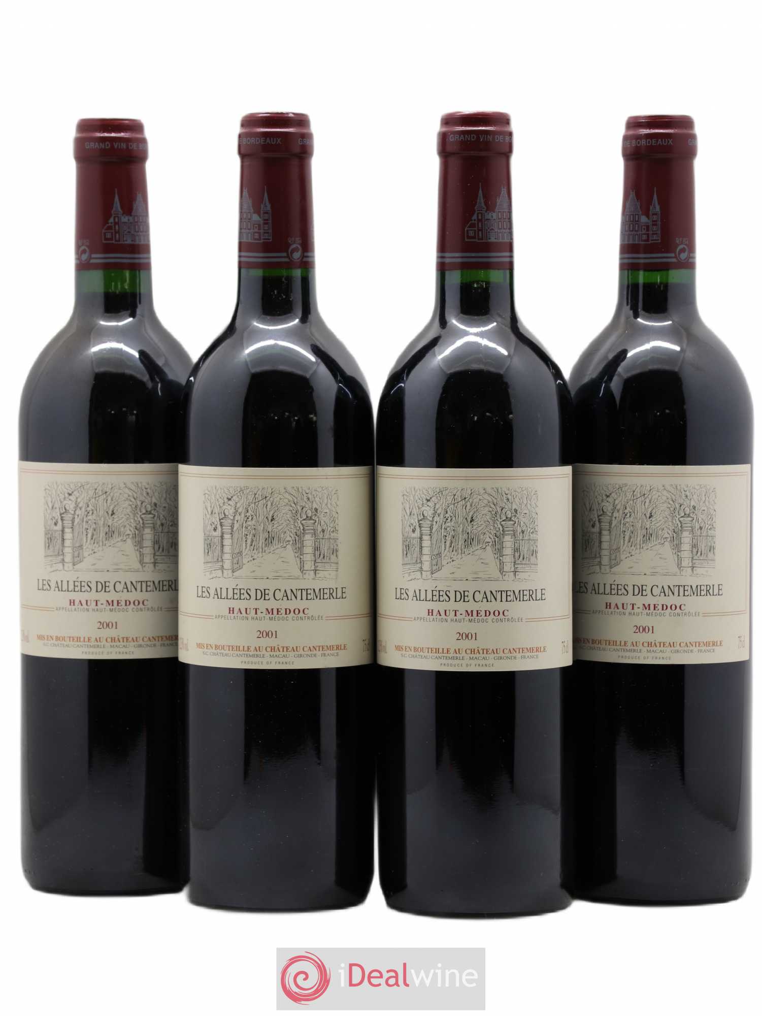 Allées de Cantemerle Second Vin (sans prix de réserve) 2001 - Lot de 4 bouteilles - 0