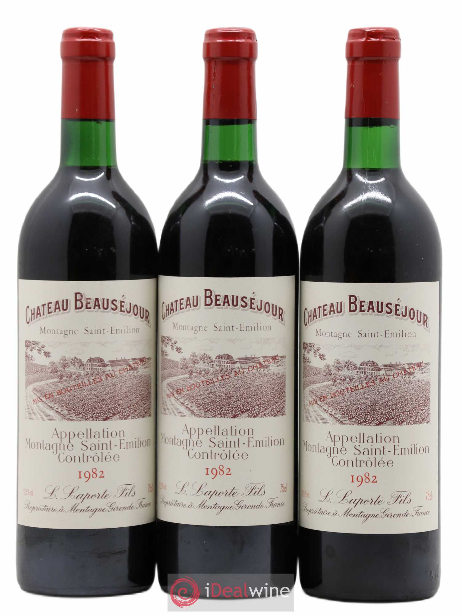Montagne Saint-Émilion Château Beauséjour 1982 - Lot de 3 bouteilles - 0