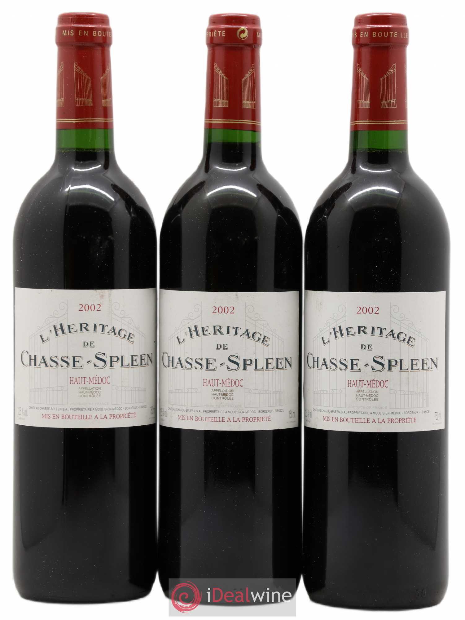 Héritage (Ermitage) de Chasse Spleen 2002 - Lot de 3 bouteilles - 0