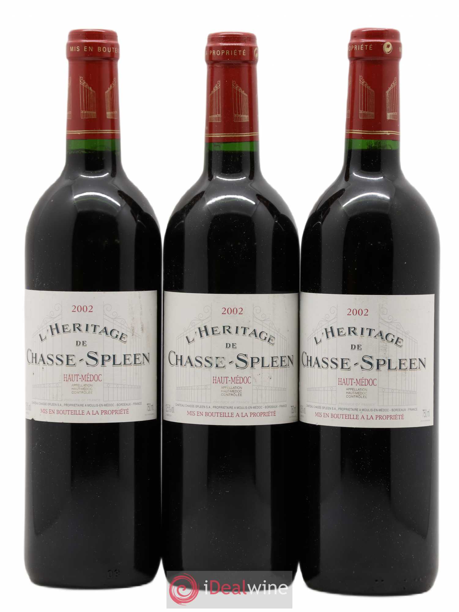 Héritage (Ermitage) de Chasse Spleen 2002 - Lot de 3 bouteilles - 0