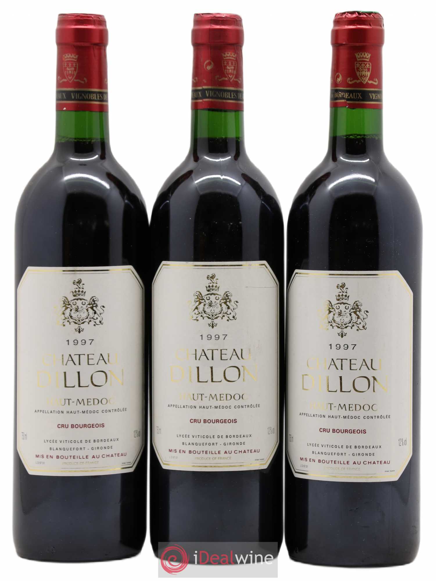 Château Dillon Cru Bourgeois (sans prix de réserve) 1997 - Lot de 3 bouteilles - 0