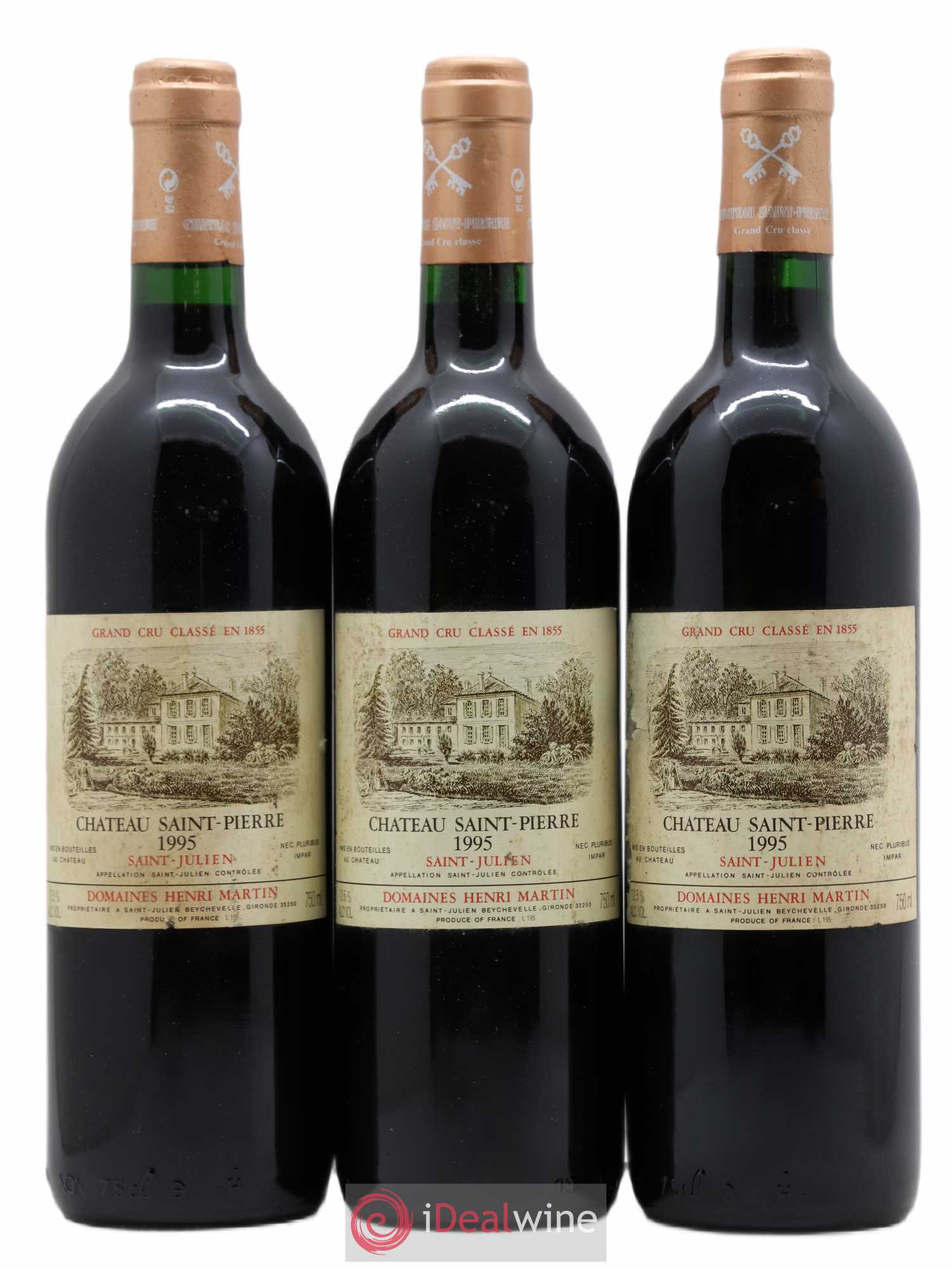 Château Saint-Pierre 4ème Grand Cru Classé 1995 - Lot de 3 bouteilles - 0