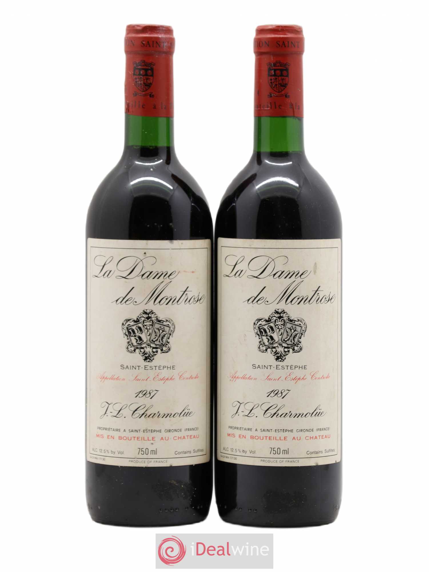 La Dame de Montrose Second Vin (sans prix de réserve) 1987 - Lot de 2 bouteilles - 0