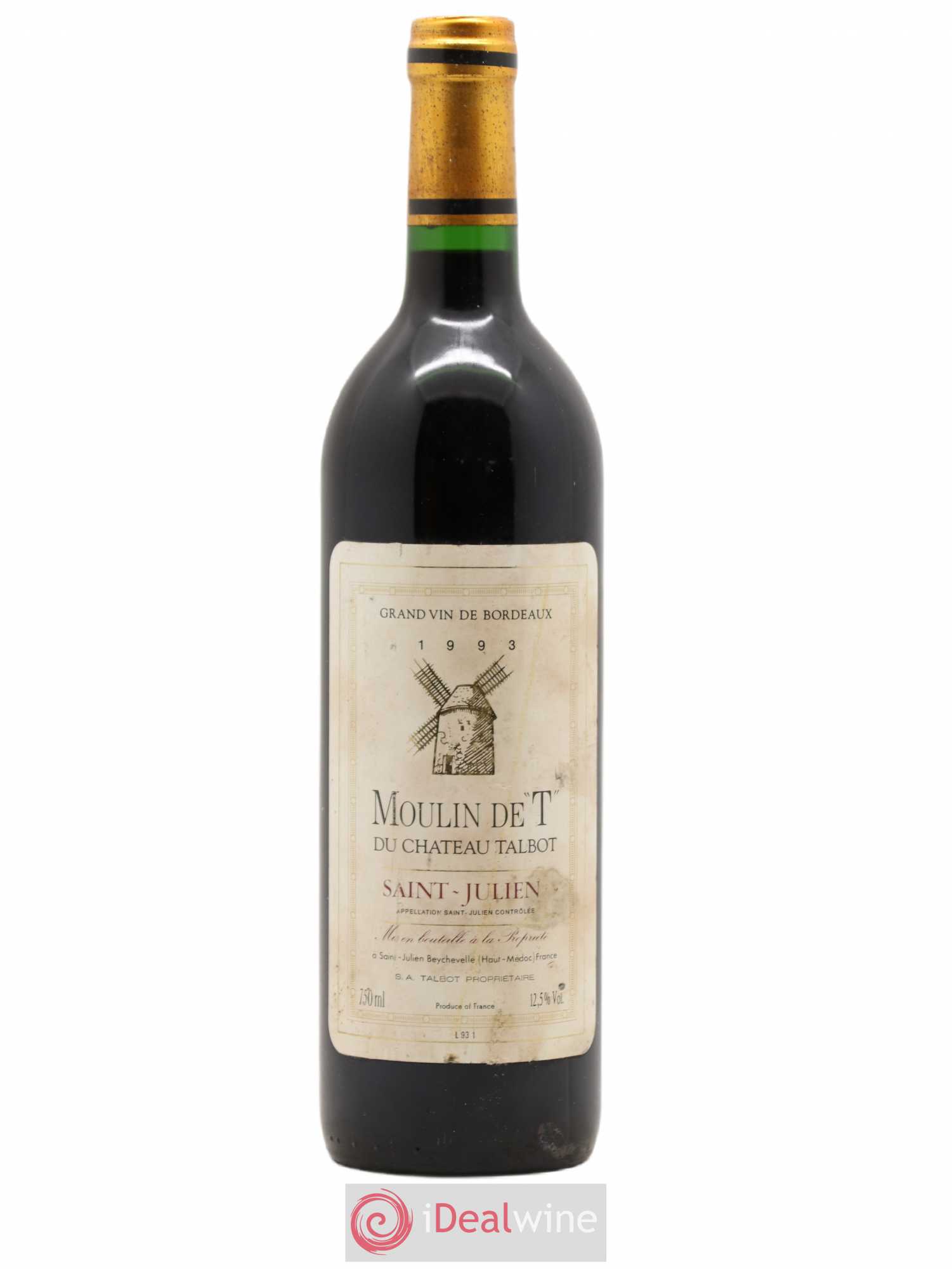 Saint-Julien Moulin de T du Château Talbot 1993 - Posten von 1 Flasche - 0