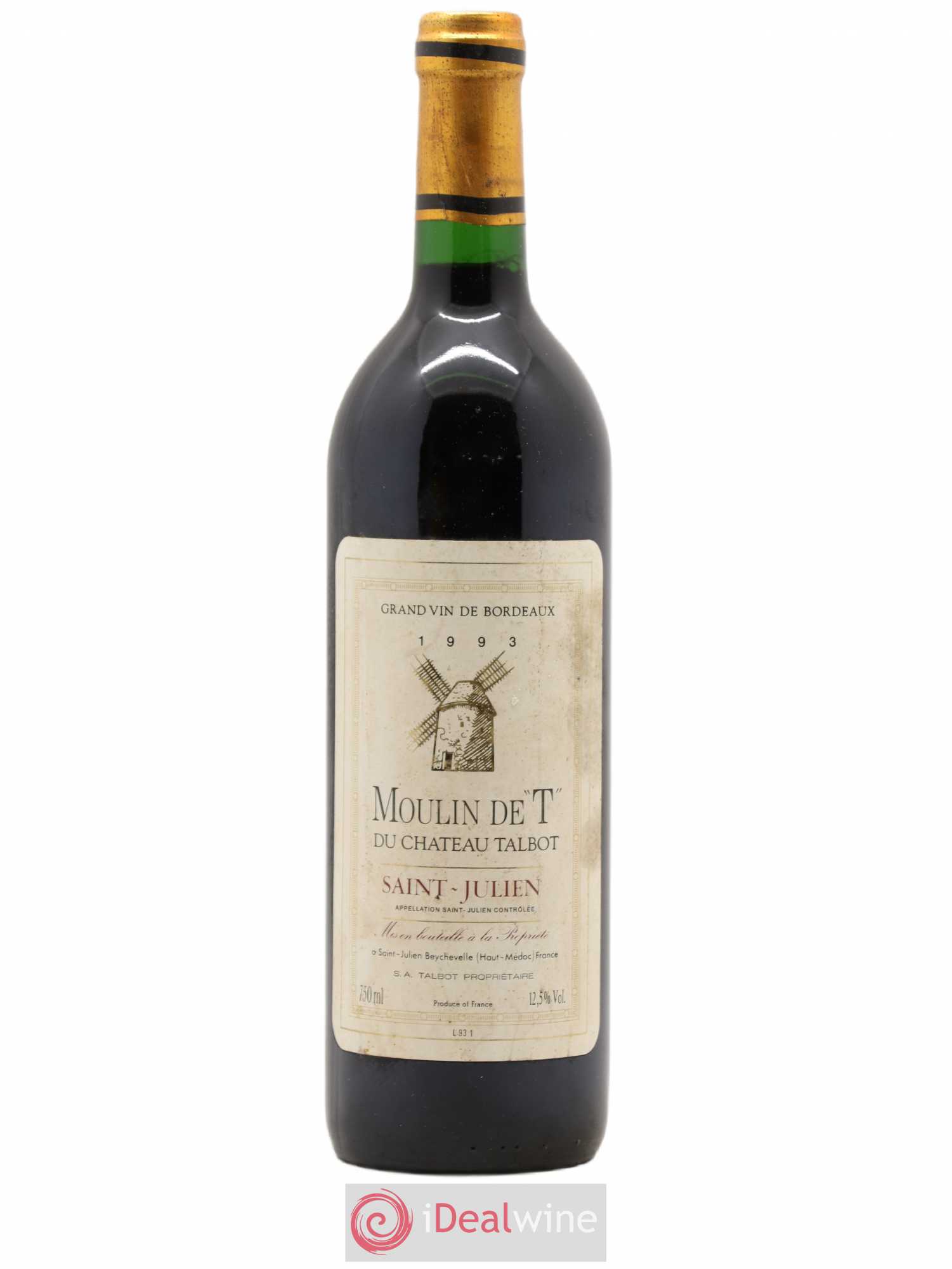 Saint-Julien Moulin de T du Château Talbot 1993 - Posten von 1 Flasche - 0