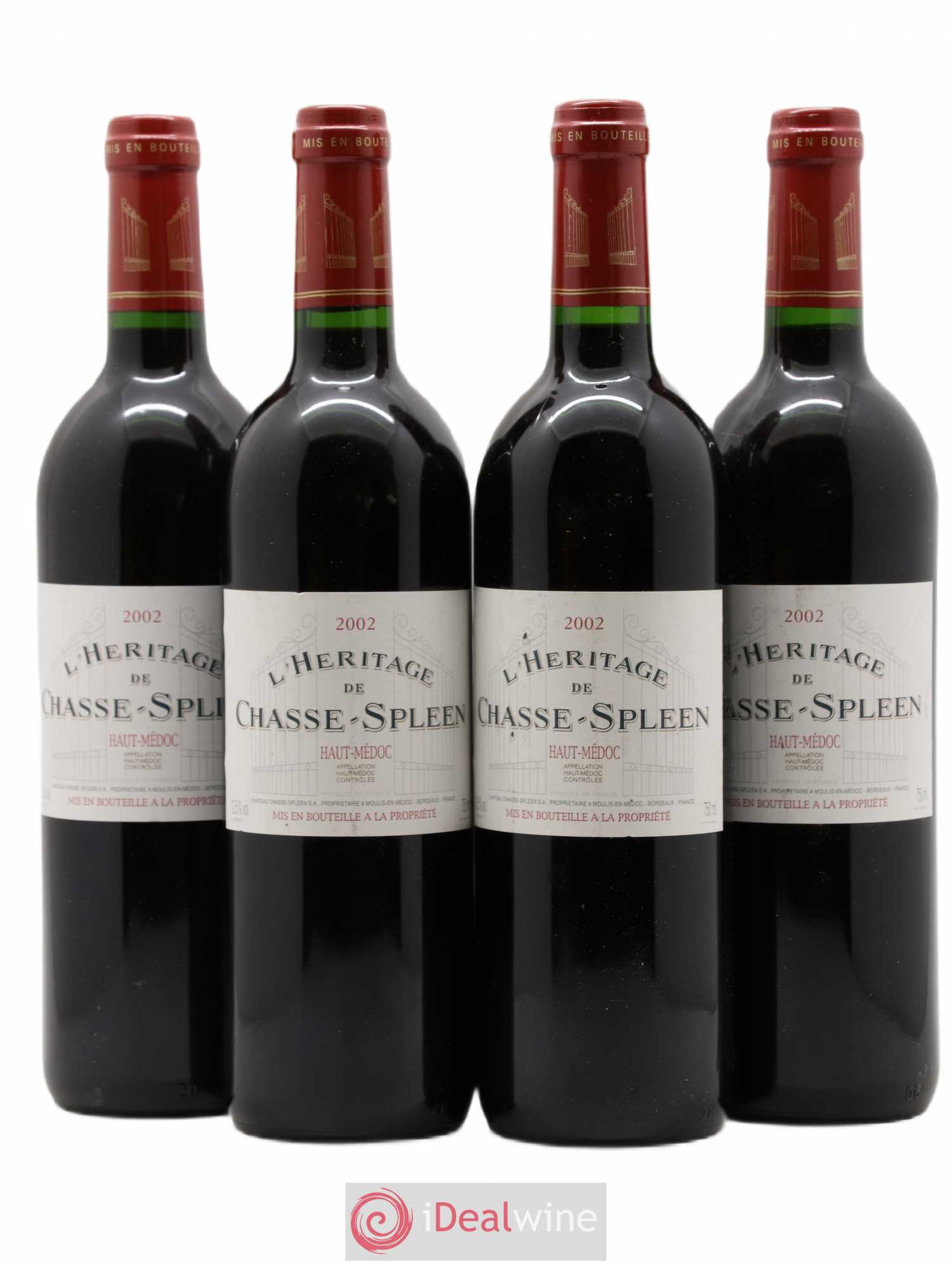 Héritage (Ermitage) de Chasse Spleen 2002 - Lot de 4 bouteilles - 0