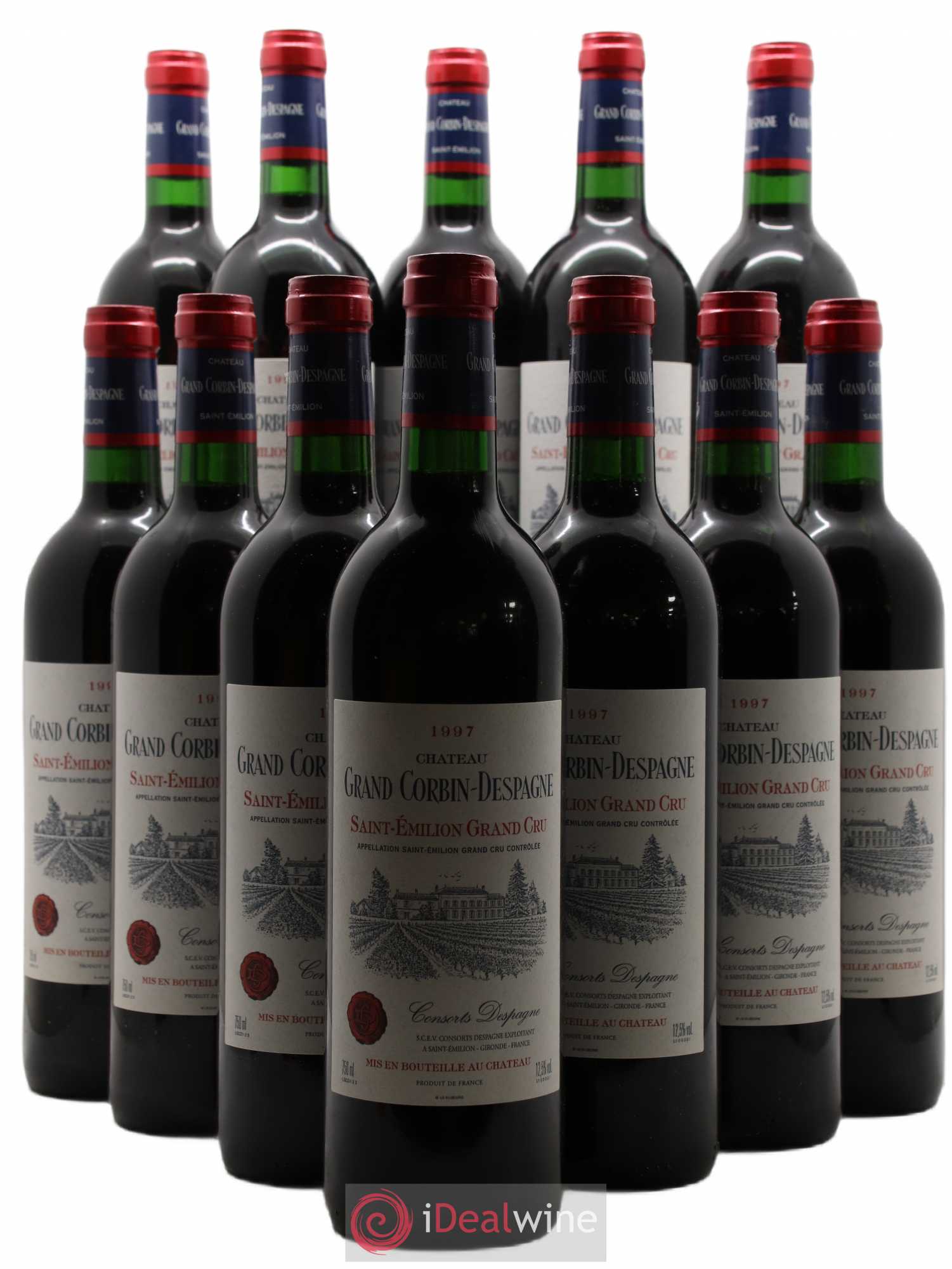 Château Grand Corbin Despagne Grand Cru Classé 1997 - Lot de 12 bouteilles - 0
