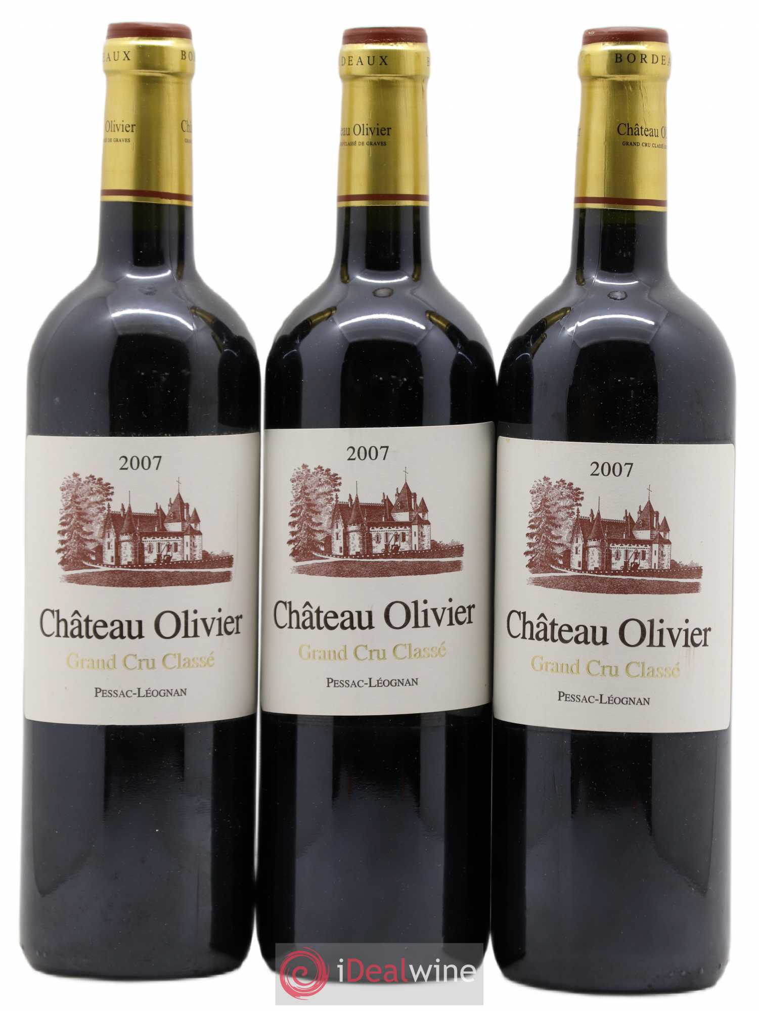 Château Olivier Cru Classé de Graves 2007 - Lot de 3 bouteilles - 0