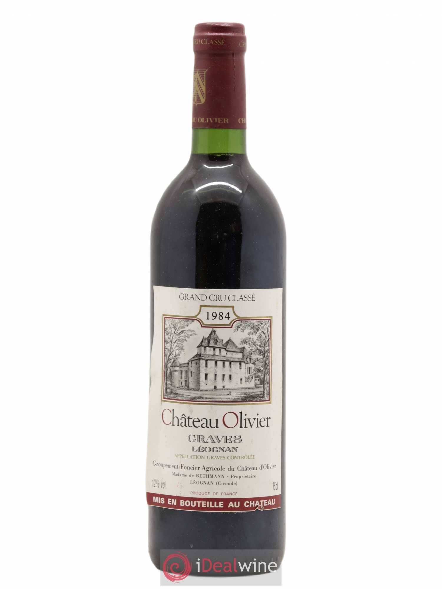 Château Olivier Cru Classé de Graves 1984 - Lot de 1 bouteille - 0