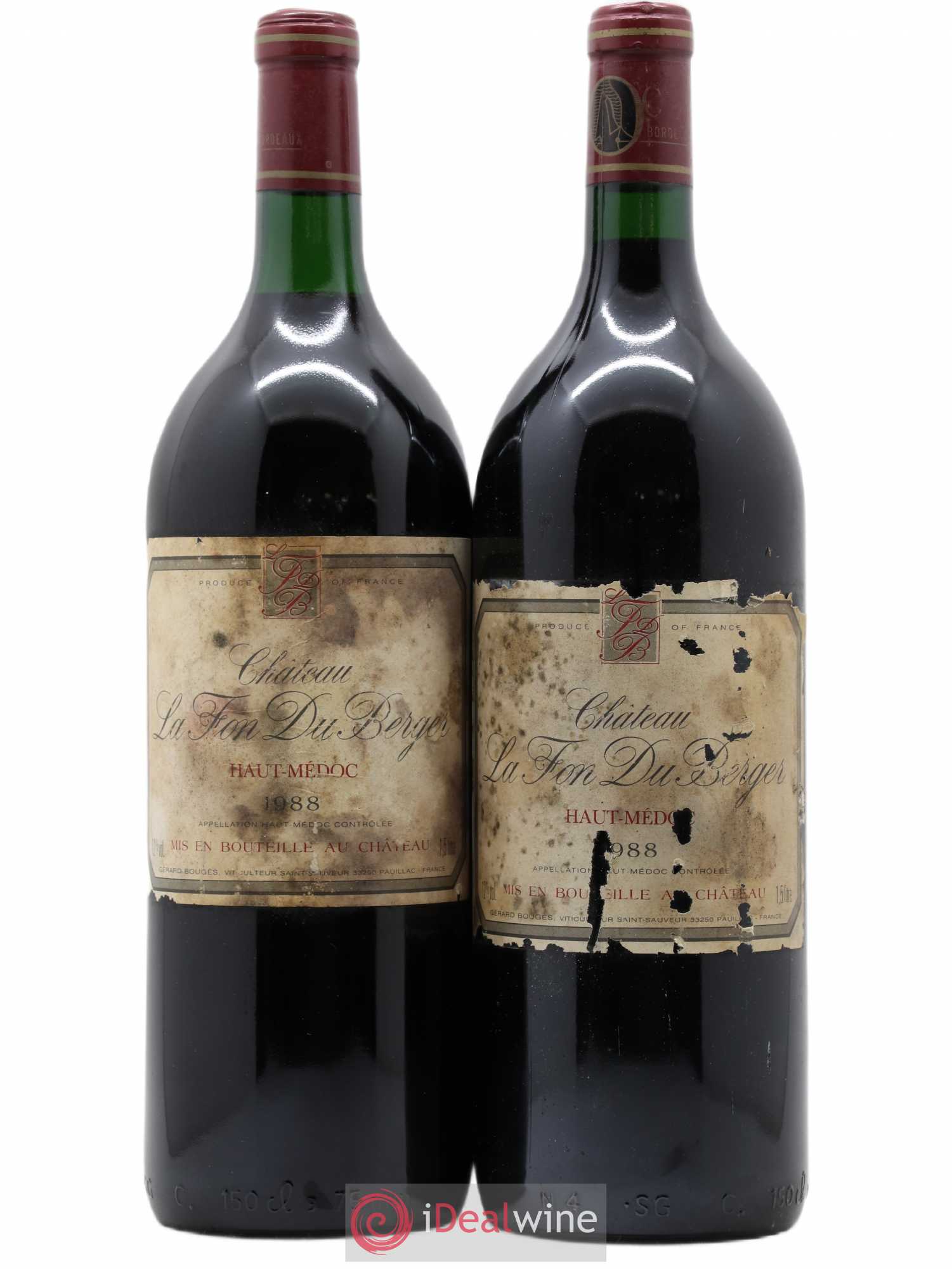 Haut Médoc La Fon du Berger 1988 - Posten von 2 Magnum - 0