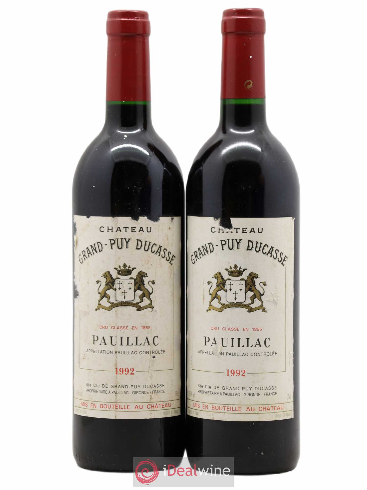 Château Grand Puy Ducasse 5ème Grand Cru Classé 1992 - Lot de 2 bouteilles - 0