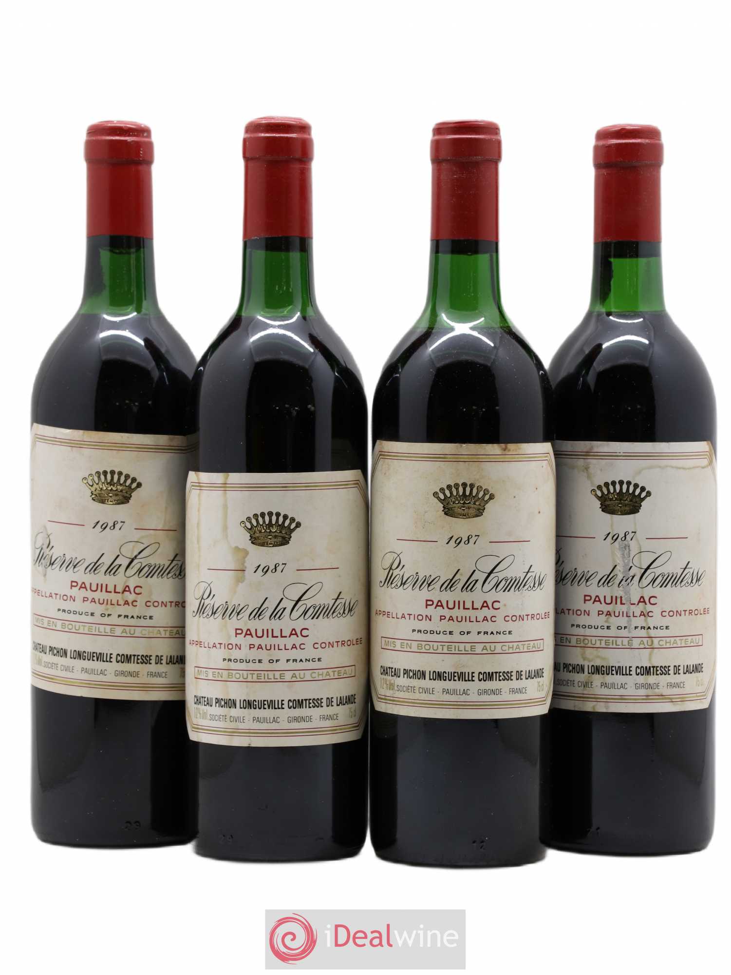 Réserve de la Comtesse Second Vin (sans prix de réserve) 1987 - Lot de 4 bouteilles - 0