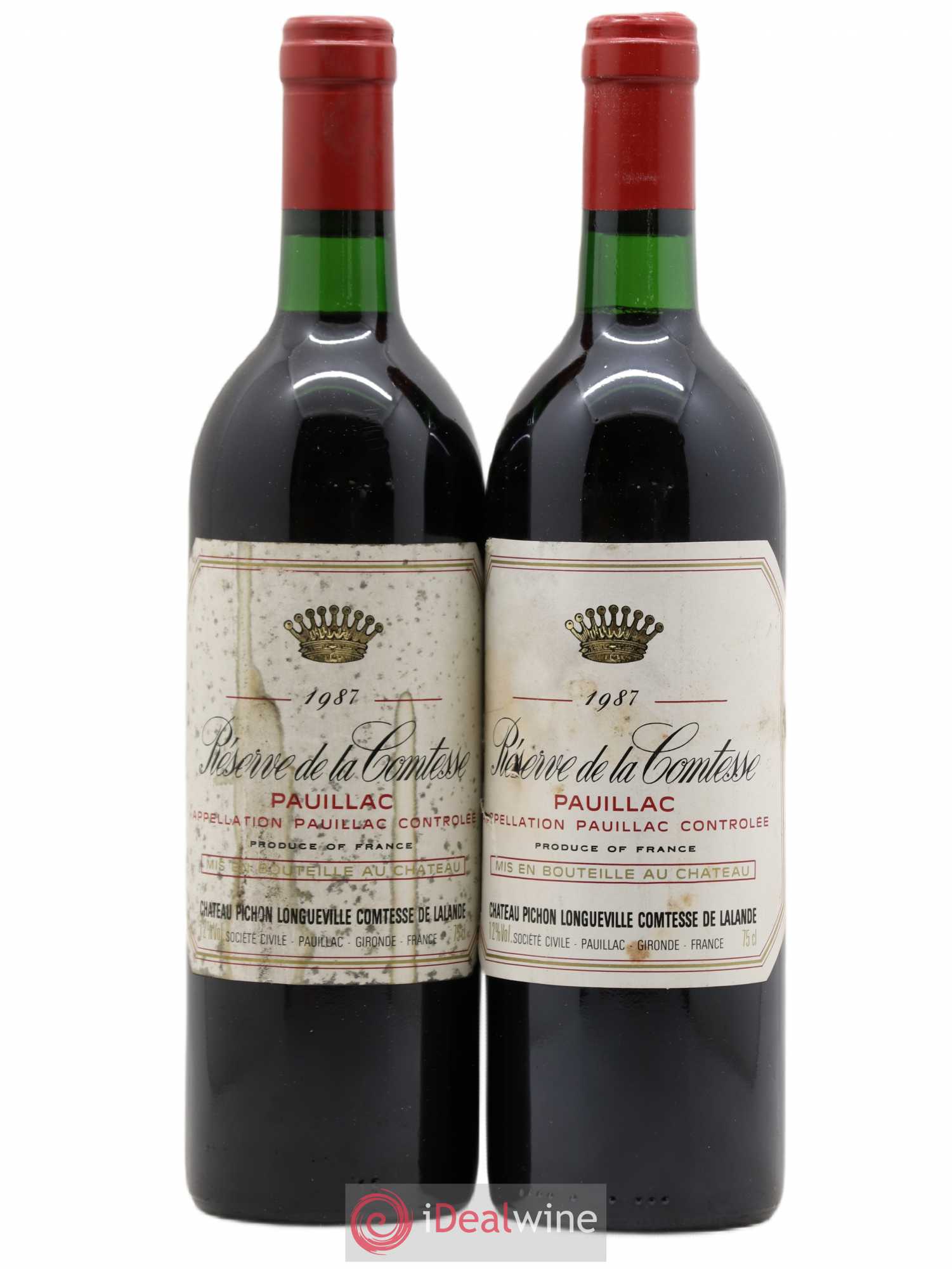 Réserve de la Comtesse Second Vin 1987 - Lot de 2 bouteilles - 0